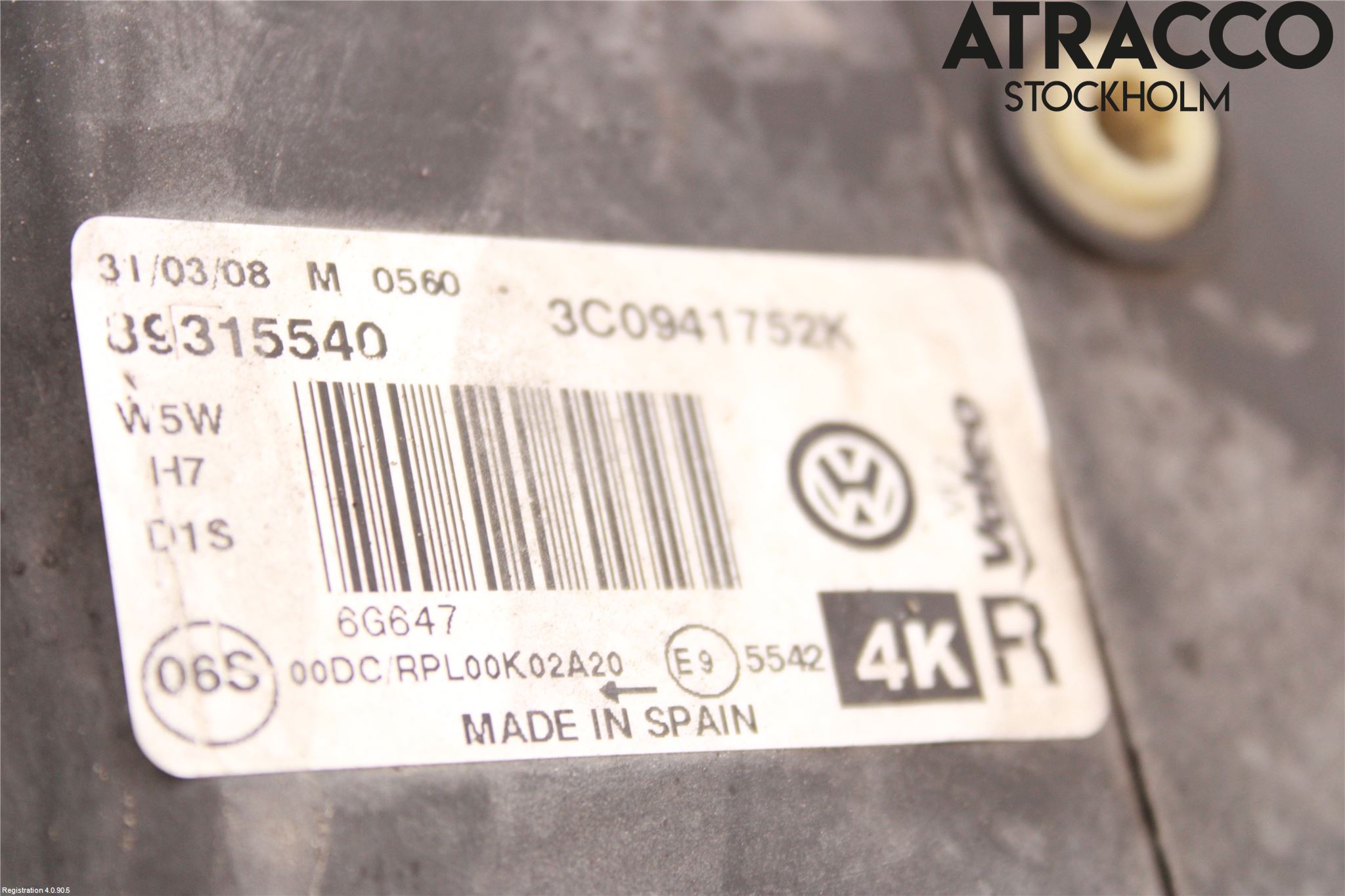 Volkswagen VW PASSAT 05-11 Strålkastare Höger