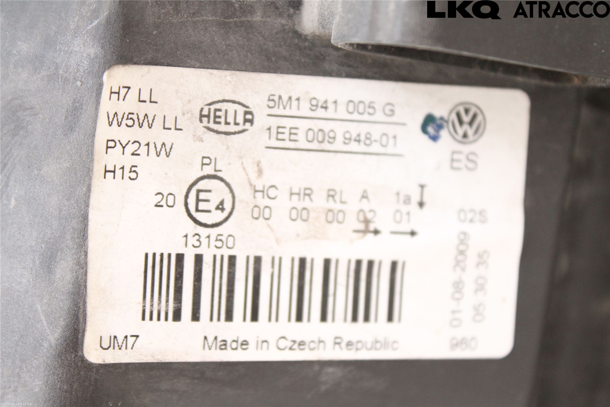 Volkswagen VW GOLF PLUS/CROSS GOLF 04-14 Strålkastare Vänster