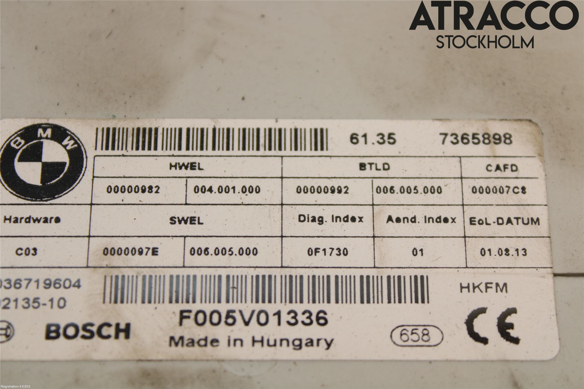 BMW 5 F10/F11/F18 09-17 Styrenhet Övrigt