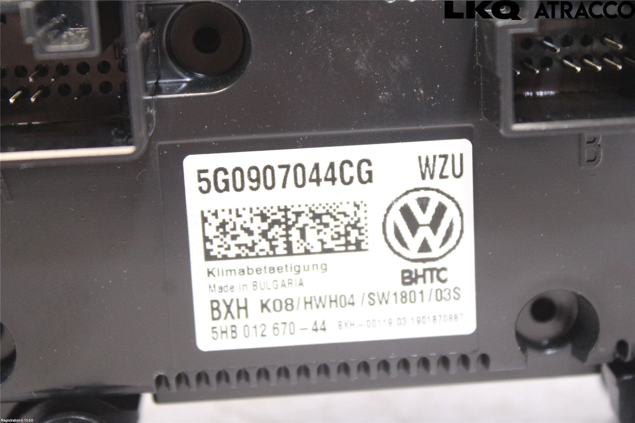 Volkswagen VW GOLF / E-GOLF VII 13-20 Ac Styrenhet Ac Manöveren