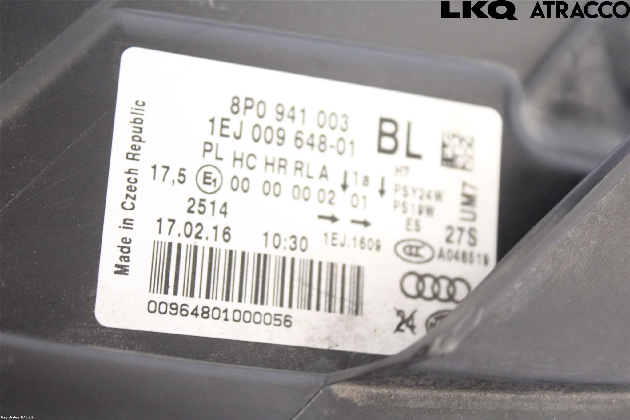 Audi A3/S3 05-13 Strålkastare Vänster