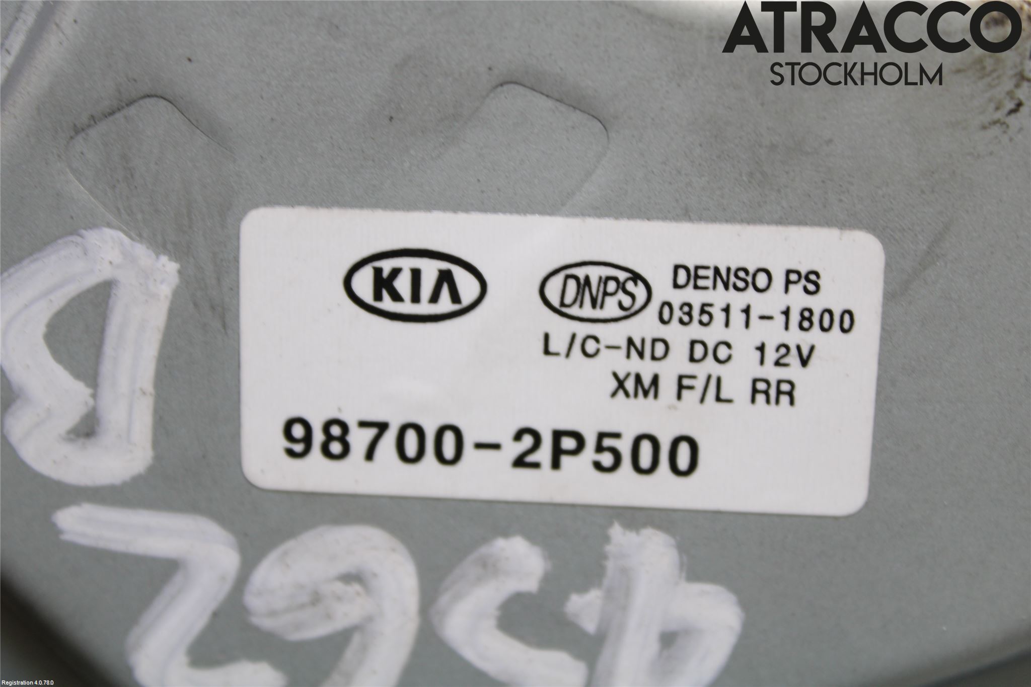 Kia SORENTO 10-14 Torkarmotor Baklucka