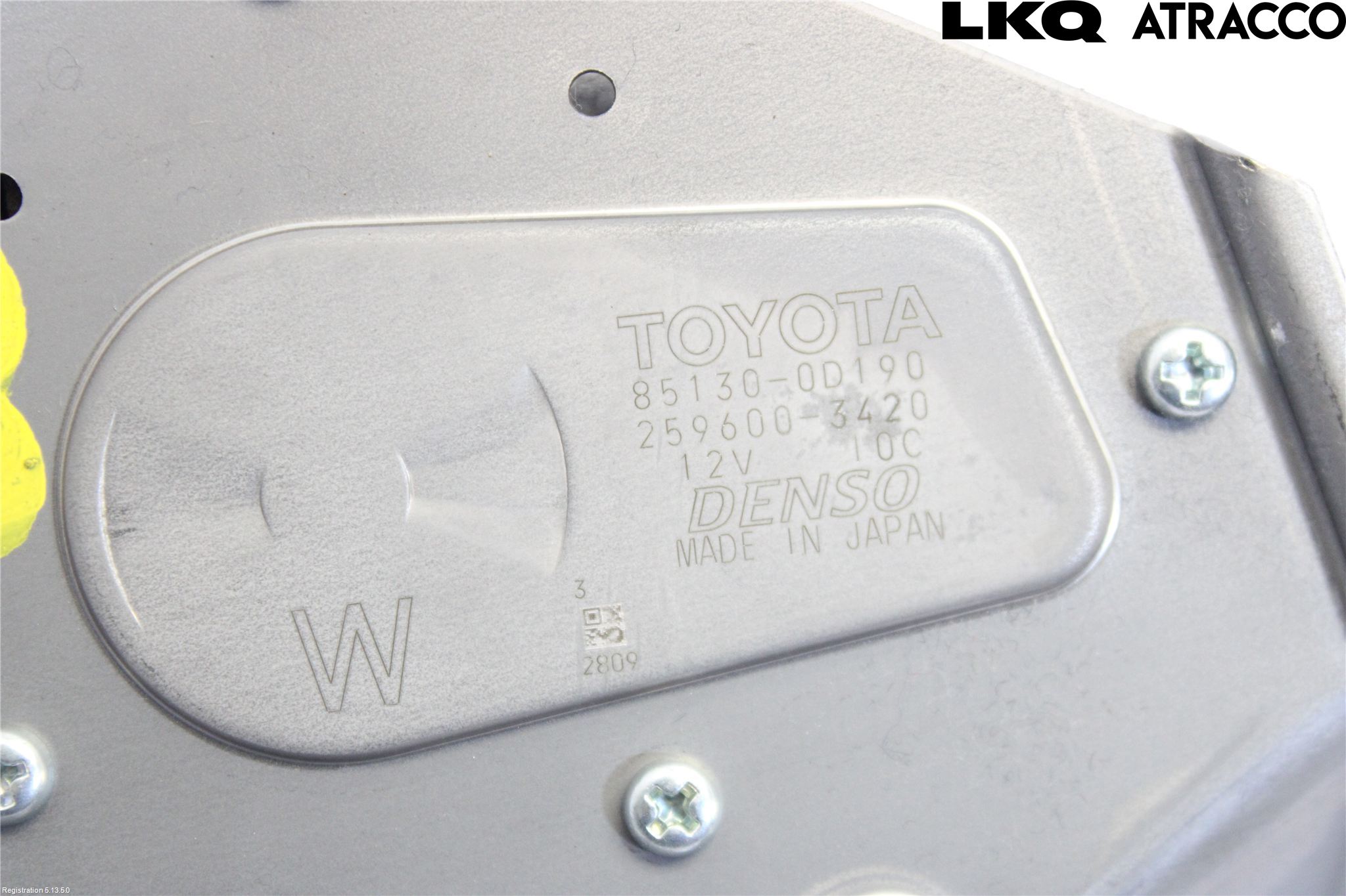 Toyota YARIS XP130 15-20 Torkarmotor Baklucka