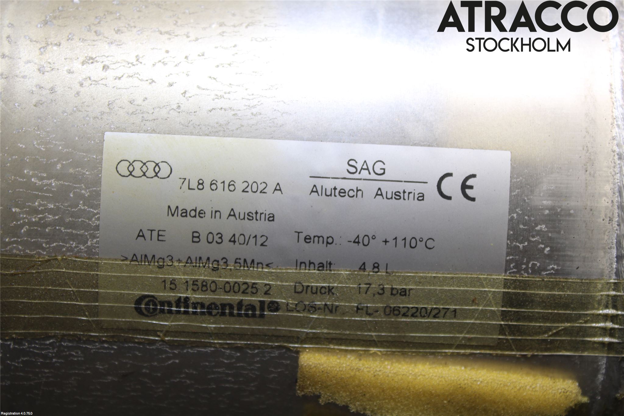 Audi Q7/SQ7 Nivå/Luftförändring Trycktank