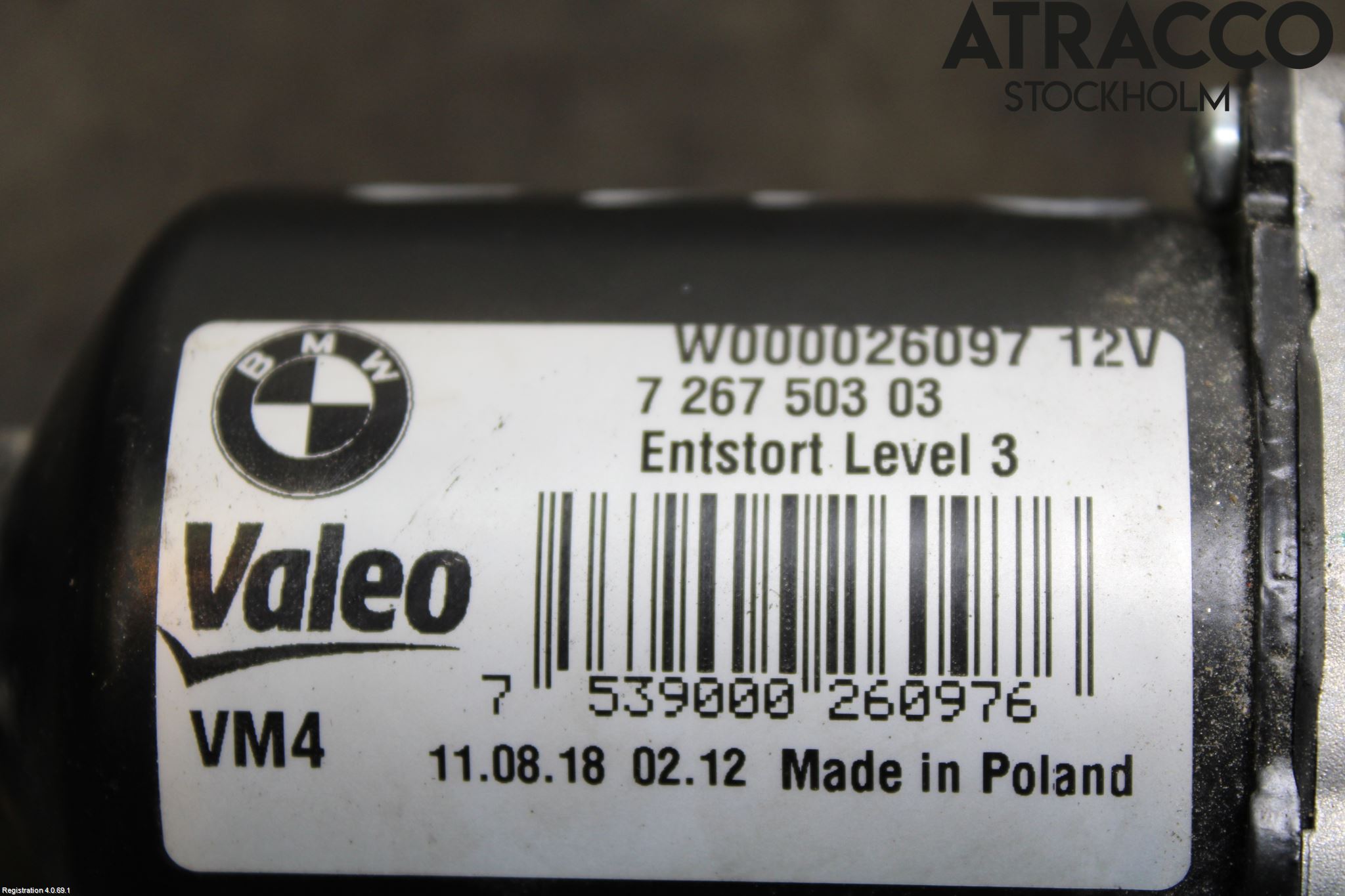 BMW 3 F30/F31/F80 12-19 Torkarmotor Vindruta