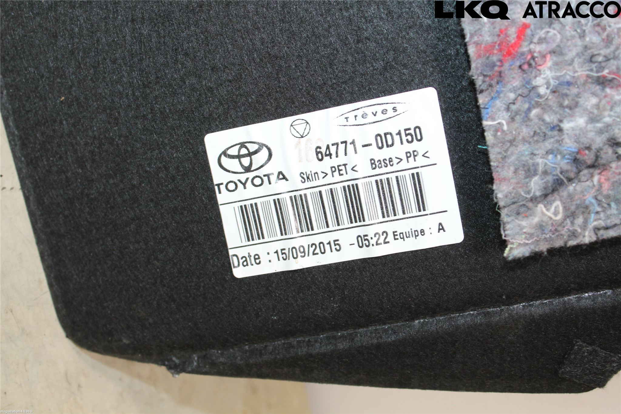 Toyota YARIS XP130 15-20 Inrbagagerumklädsel-Golv