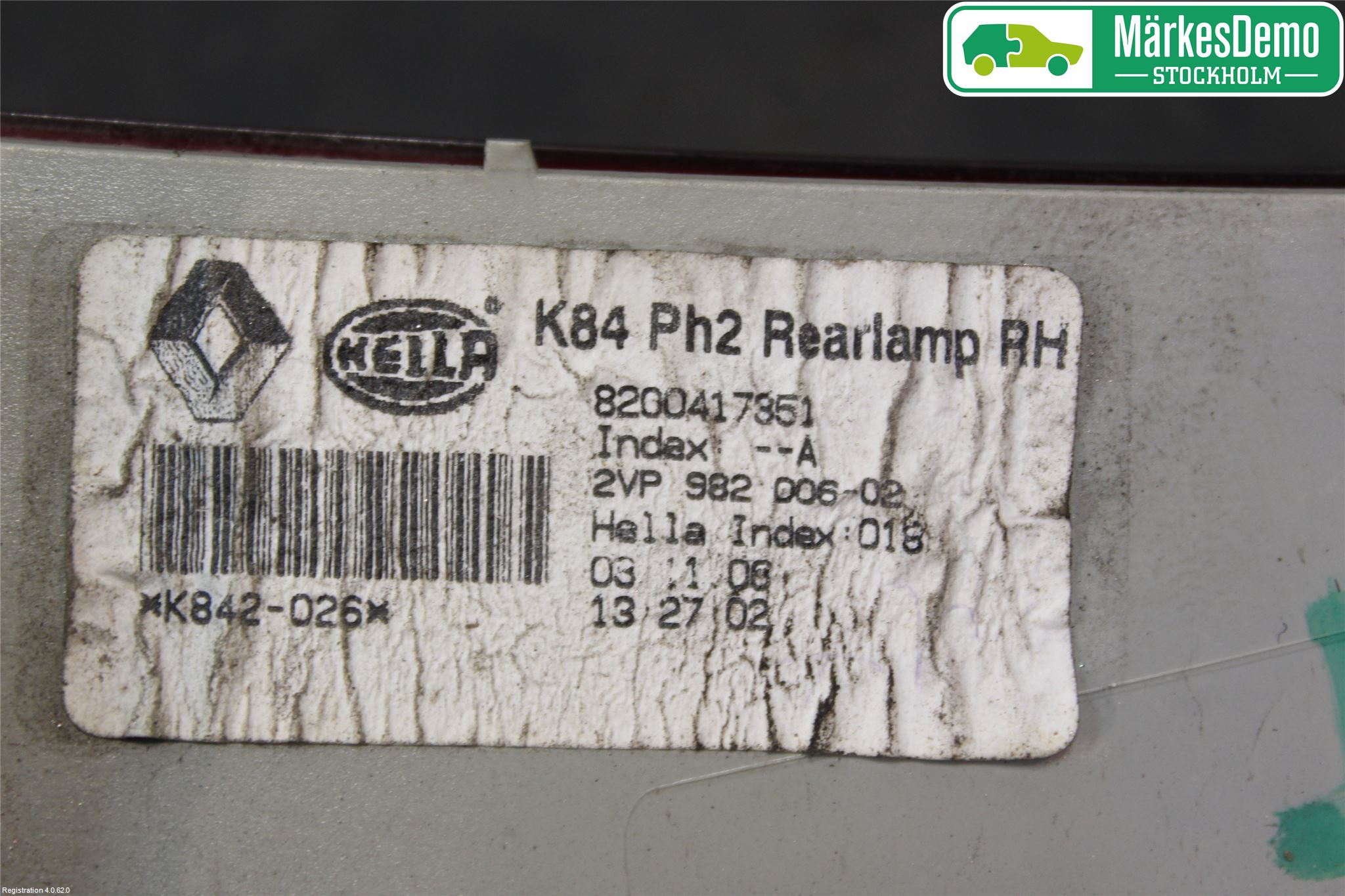 Renault MÉGANE II  06-08 Bakljus Höger