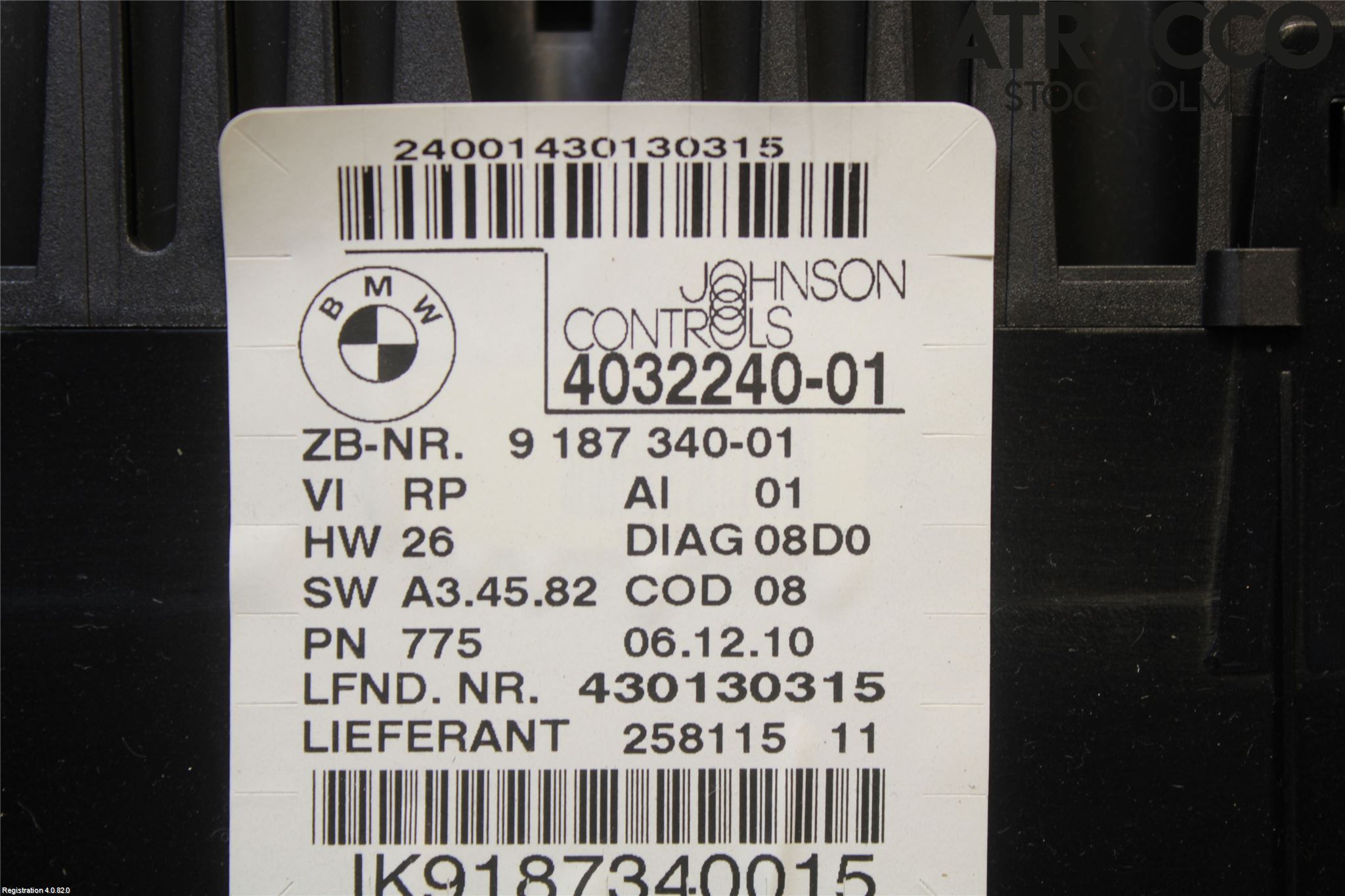 BMW 3 E90/91 SED/TOU 05-12 Instrument Komb