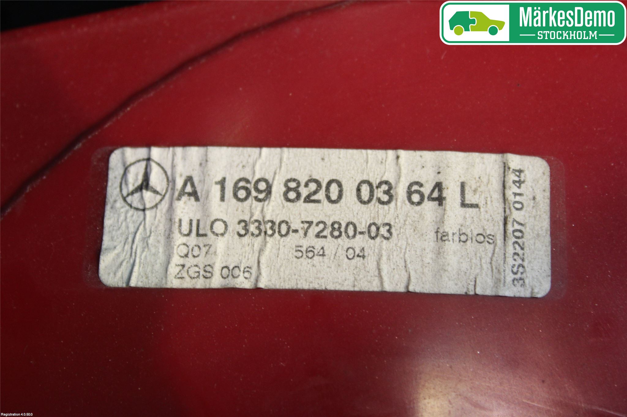 Mercedes-Benz MB A-KLASS (W169) 04-12 Bakljus Vänster