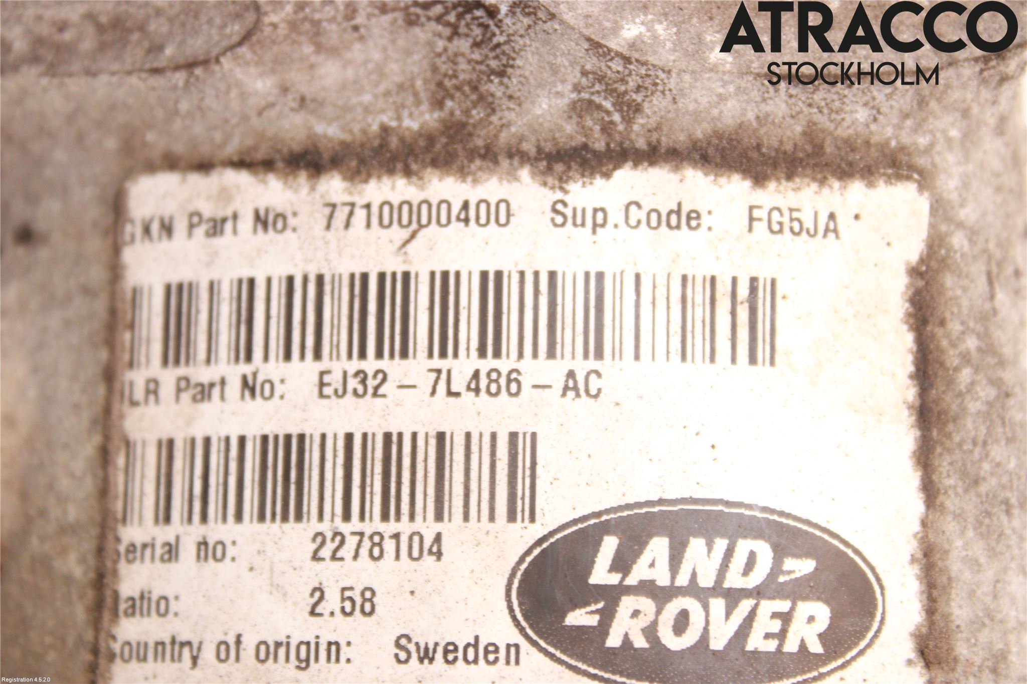 Landrover LAND ROVER RANGE ROVER EVOQUE (L538) 11-18 Framvagn Diffrential