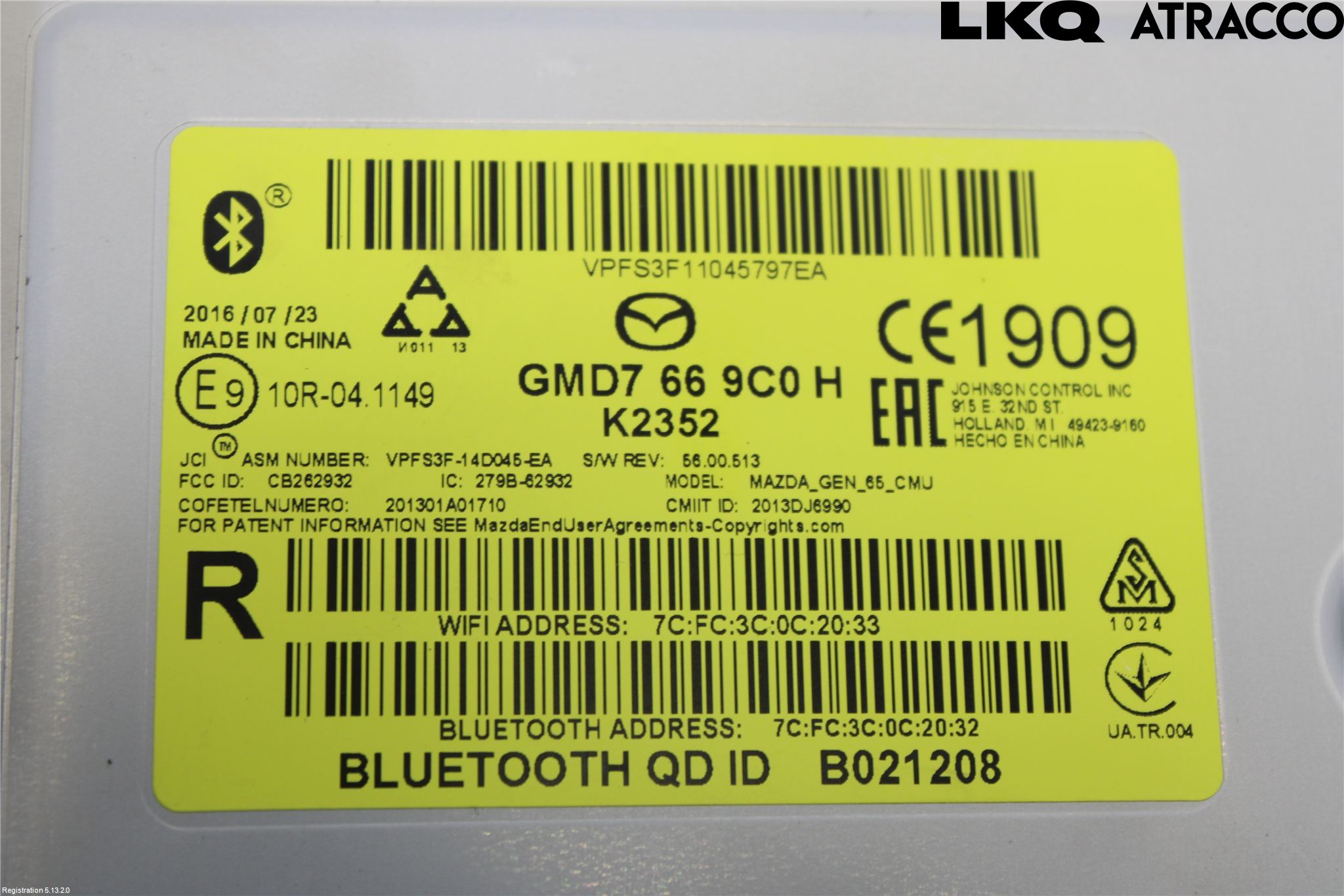 Mazda CX-5 12-17 Radio-Stereo Förstärkare
