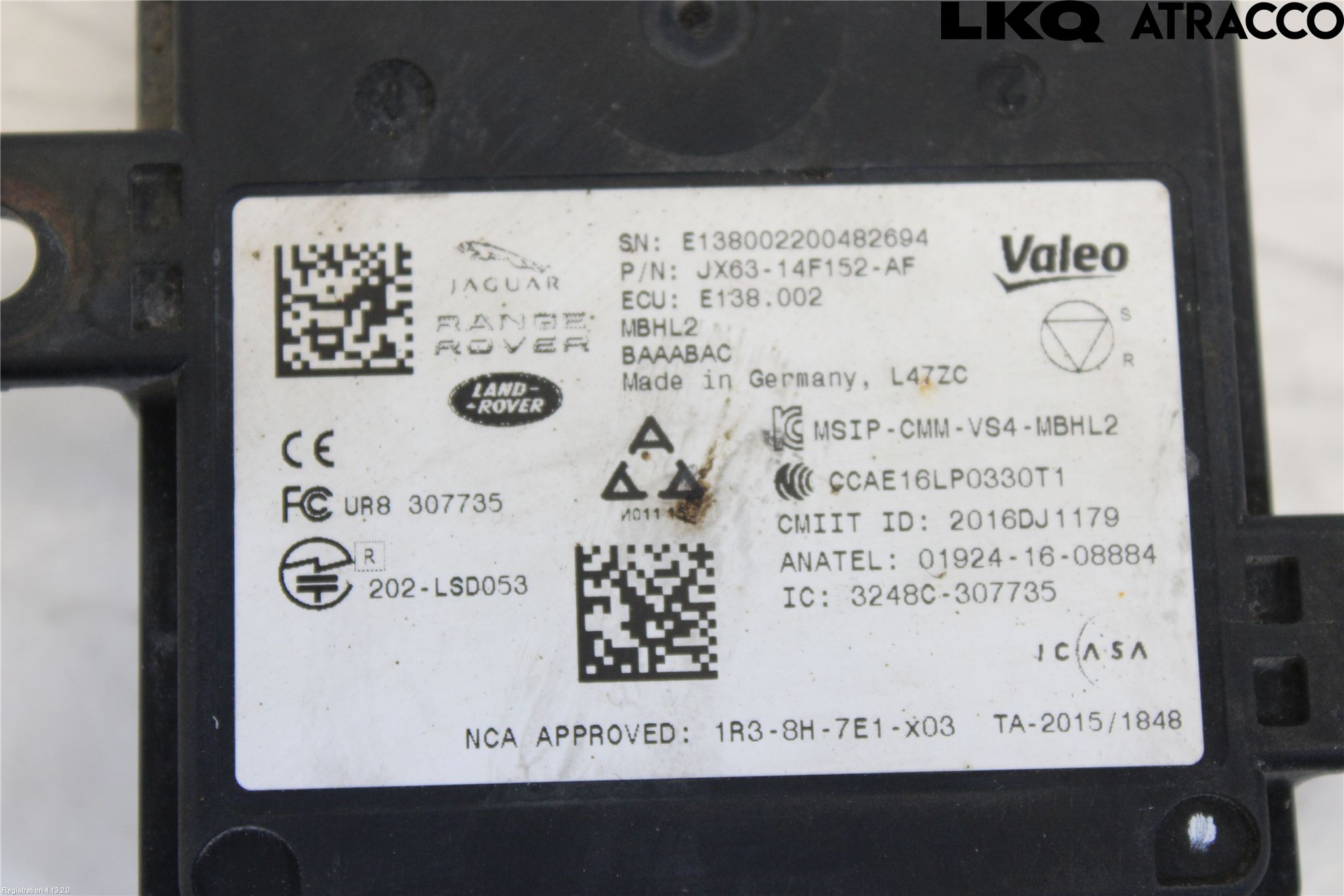 Landrover RANGE ROVER VELAR (L560) 17- Sensor Aktivt Kollisionsskydd