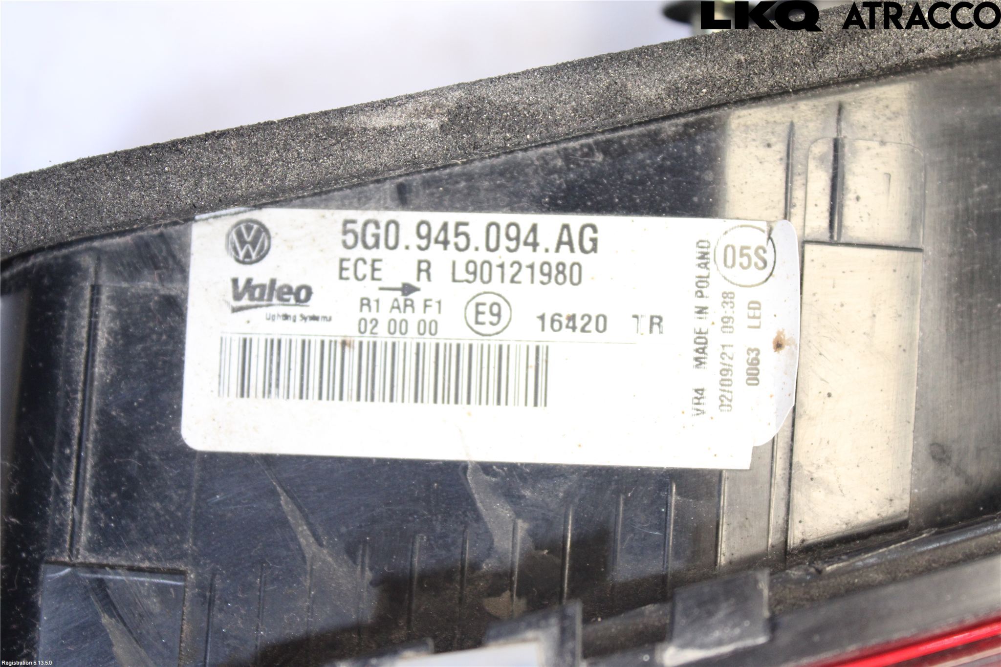 Volkswagen VW GOLF / E-GOLF VII 13-20 Bakljus Lucka Hö