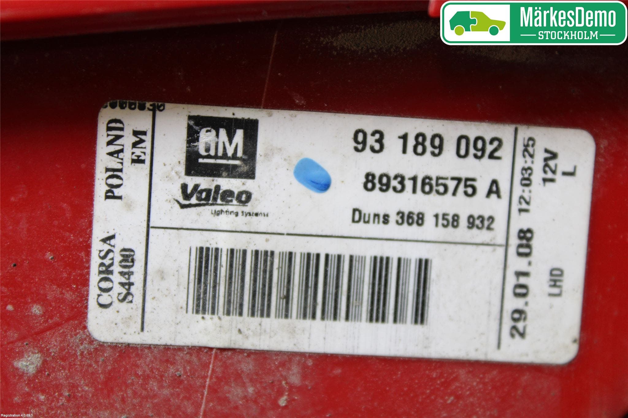 Opel CORSA D 07-14 Bakljus Vänster