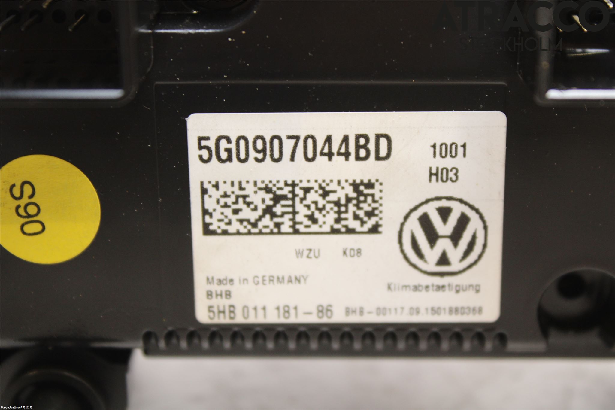 Volkswagen VW GOLF / E-GOLF VII 13-20 Ac Styrenhet Ac Manöveren