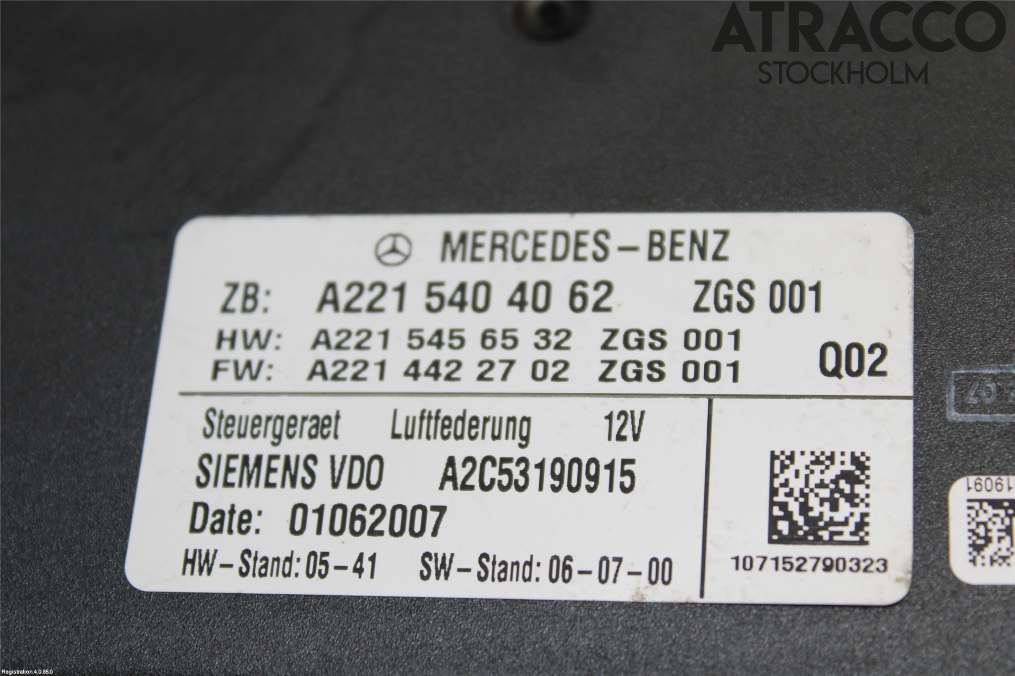 Mercedes-Benz MB S-KLASS (W221) 05-13 Styrenhet Fjädring