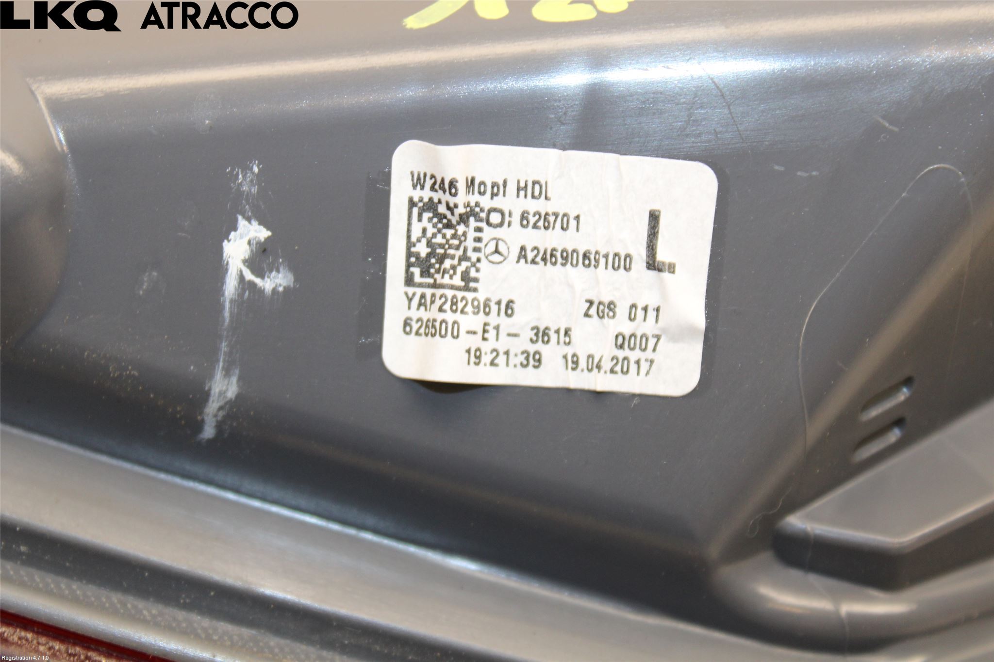 Mercedes-Benz MB B-KLASS (W246/W242) 12-19 Bakljus Lucka Vä