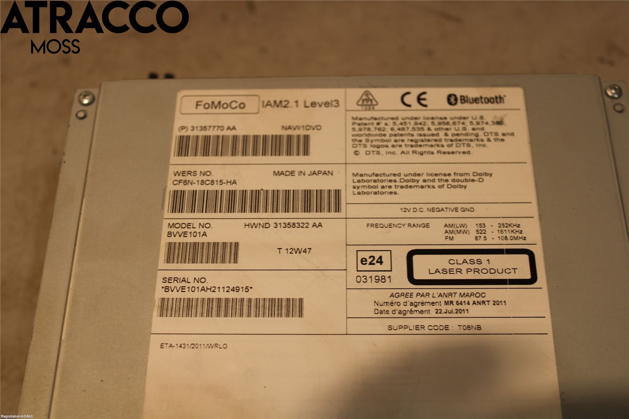 Volvo V40 12-19 Cd Radio - Multimediapanel