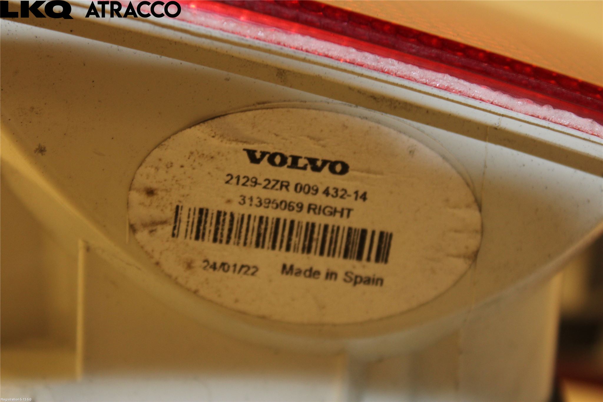Volvo XC70 08-13 Bakljus Höger