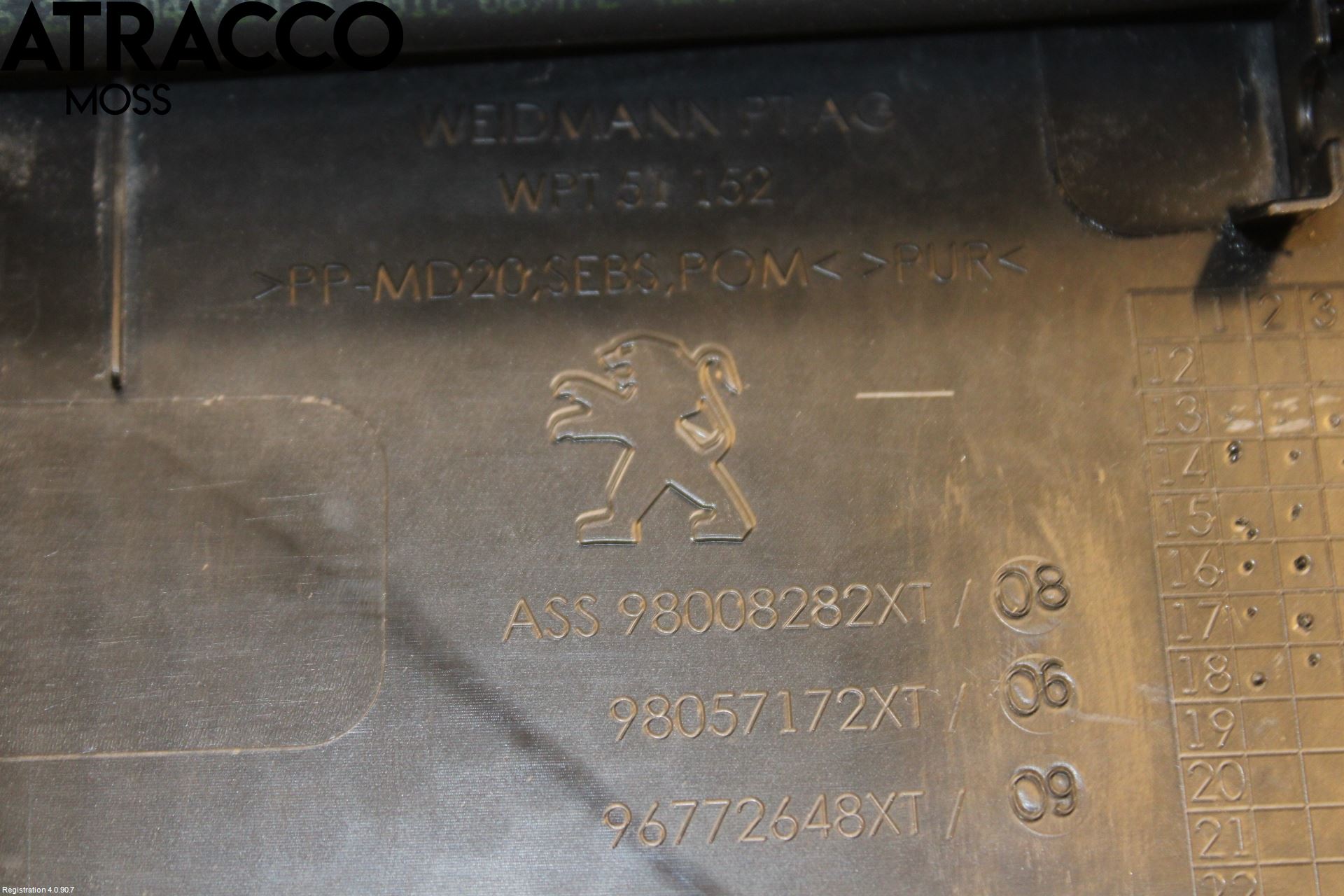 Peugeot 308 14-21 Torpedplåt-Torpedplast
