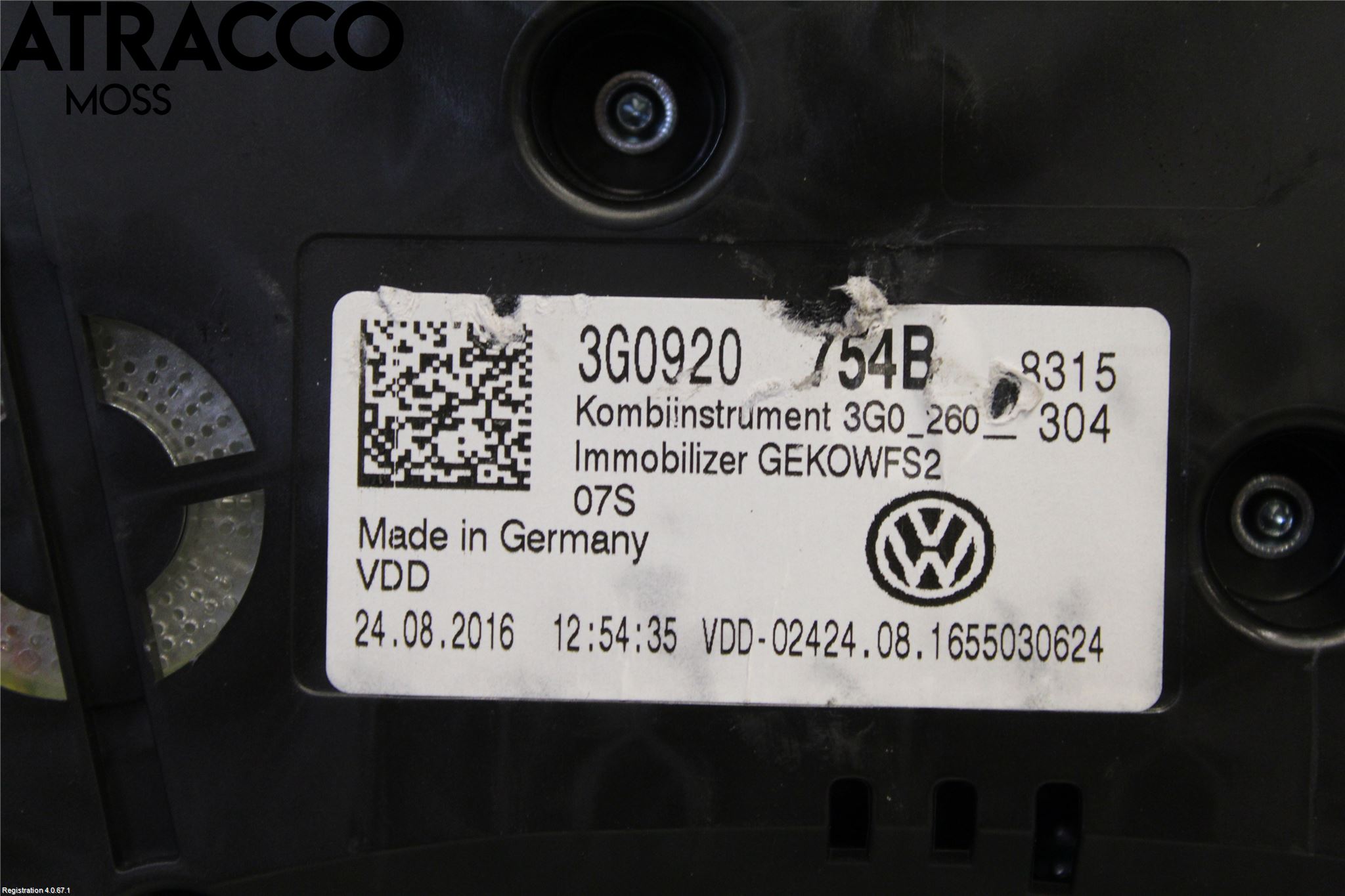 Volkswagen VW PASSAT 15-19 Instrument Komb