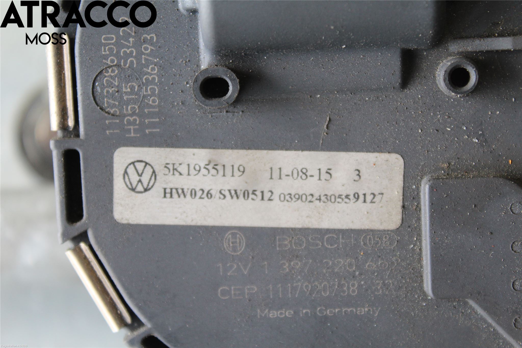 Volkswagen VW GOLF VI 09-13 Torkarmotor Vindruta