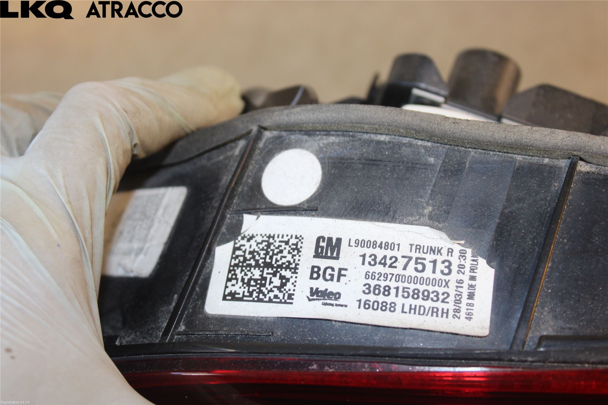 Opel ASTRA K 16-22 Bakljus Lucka Hö