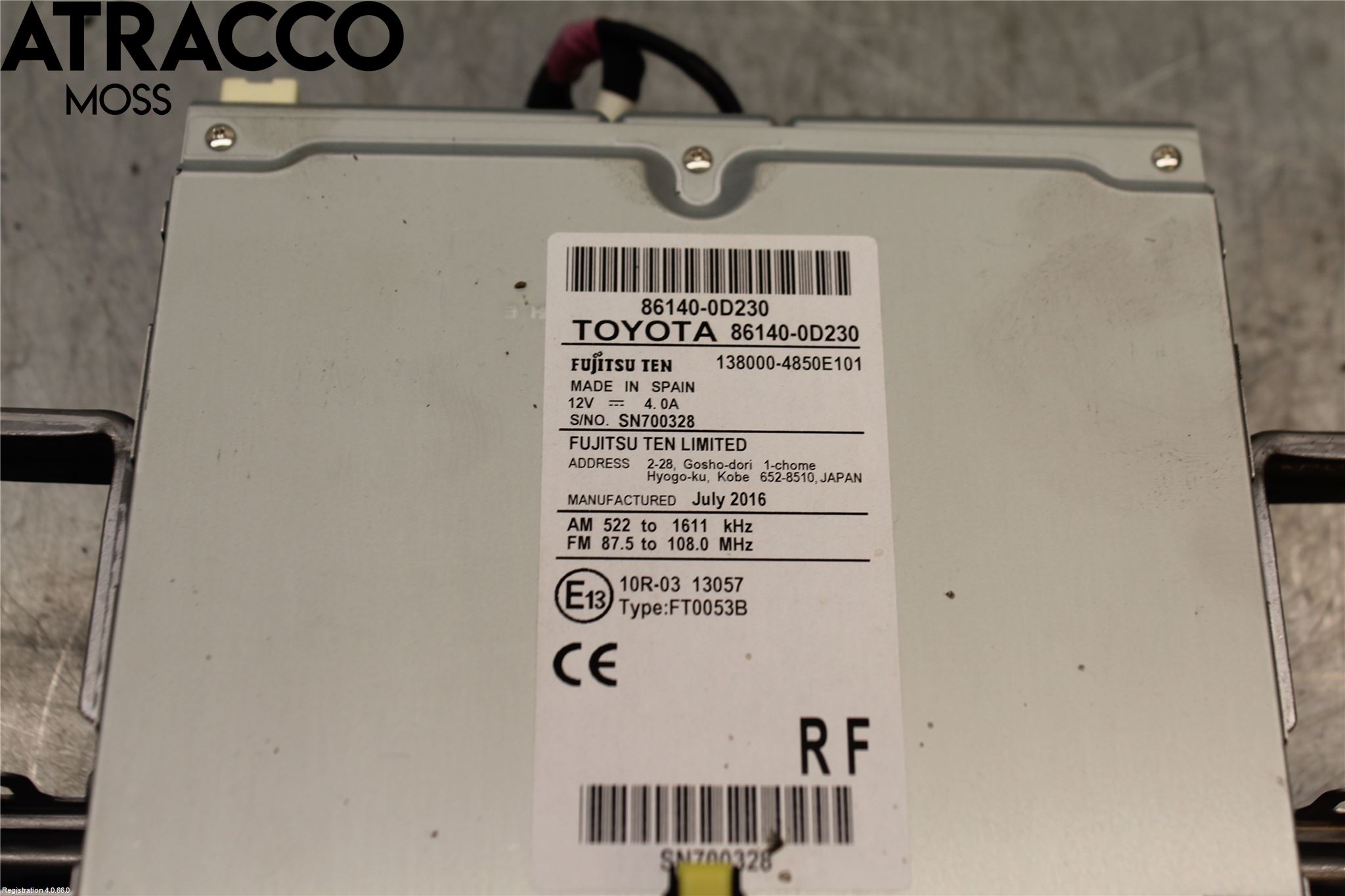 Toyota YARIS XP130 15-20 Radio