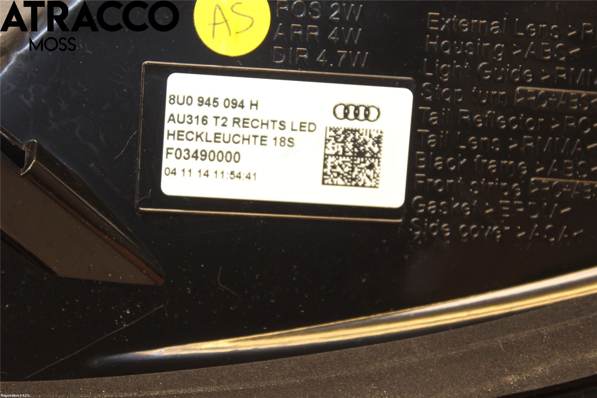 Audi Q3 8U 12-18 Bakljus Höger
