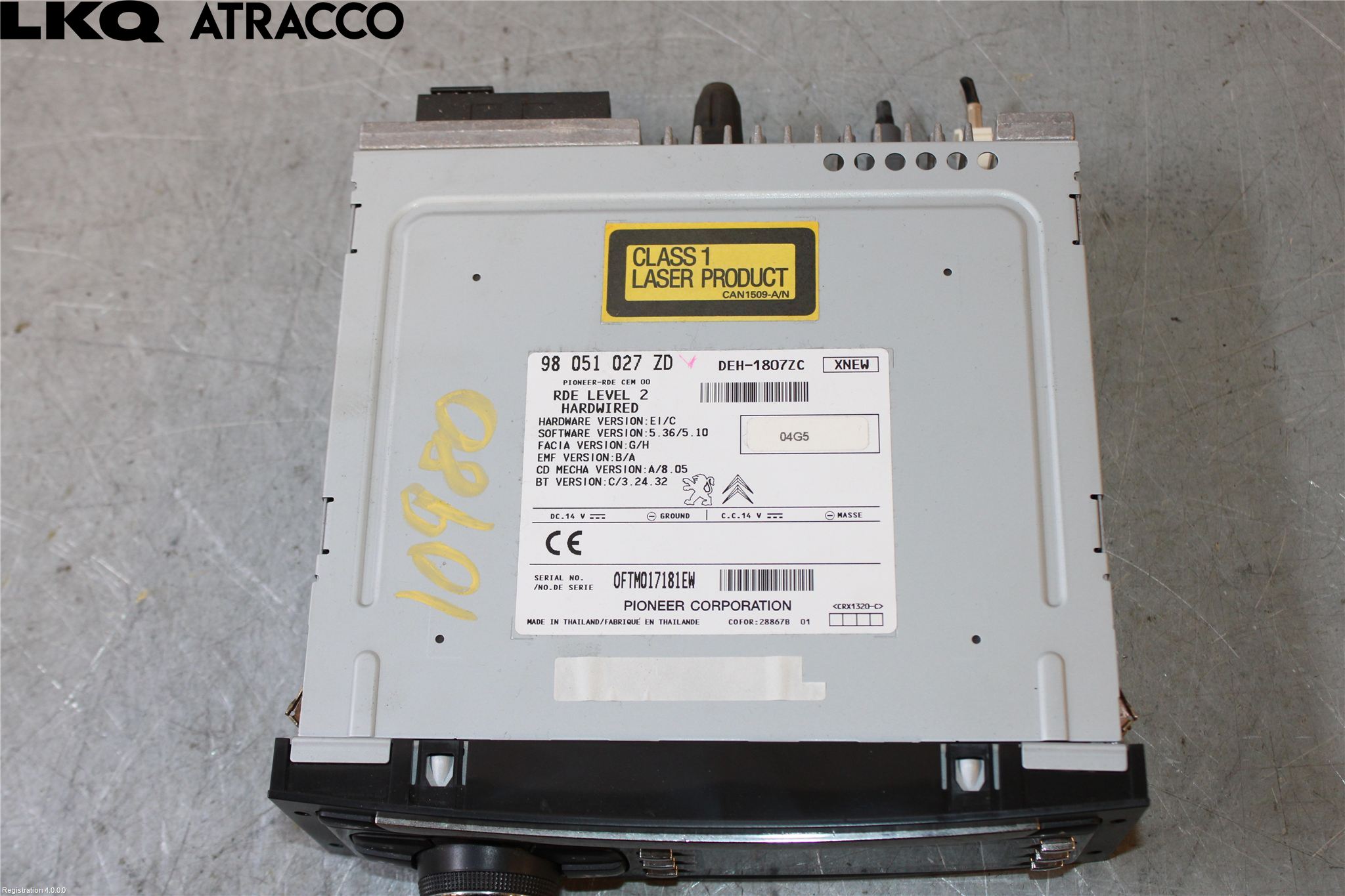 Citroen C-ZERO Cd Radio - Multimediapanel