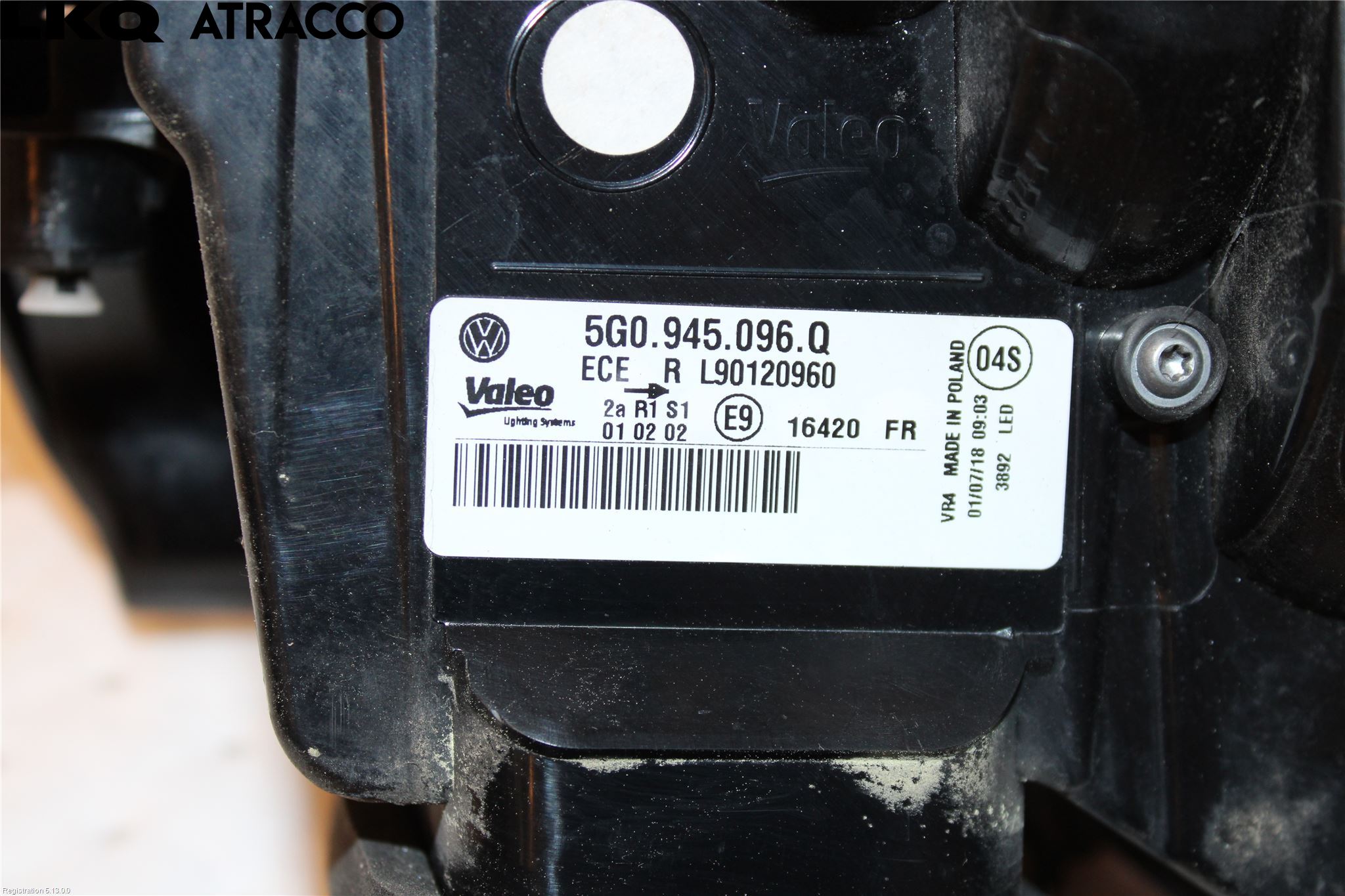 Volkswagen VW GOLF / E-GOLF VII 13-20 Bakljus Höger