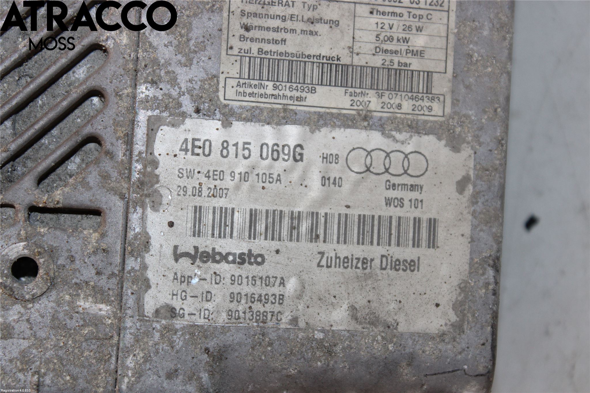 Audi A8/S8 4D 94-02 Dieselvärmare