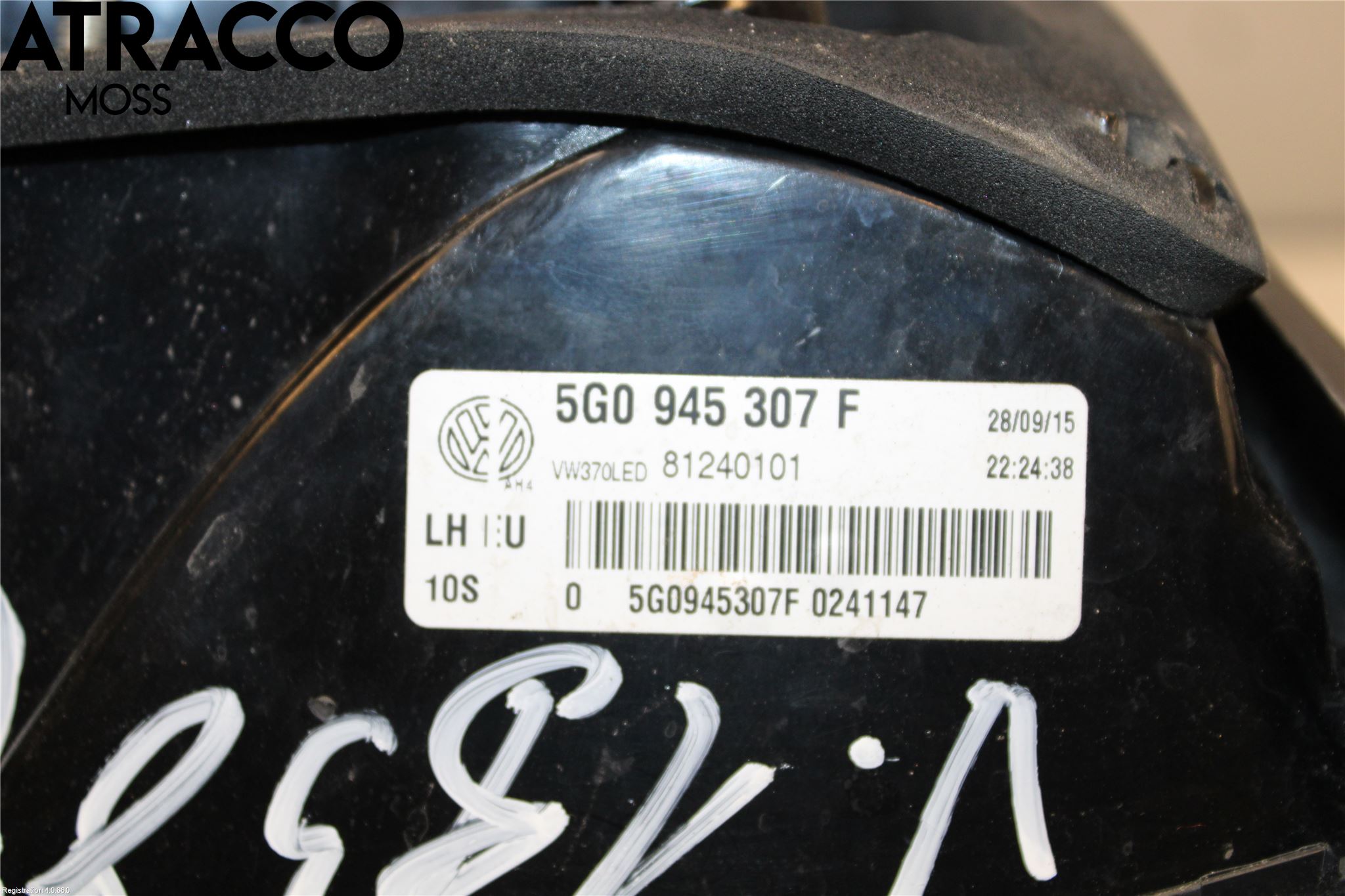 Volkswagen VW GOLF / E-GOLF VII 13-20 Bakljus Lucka Vä