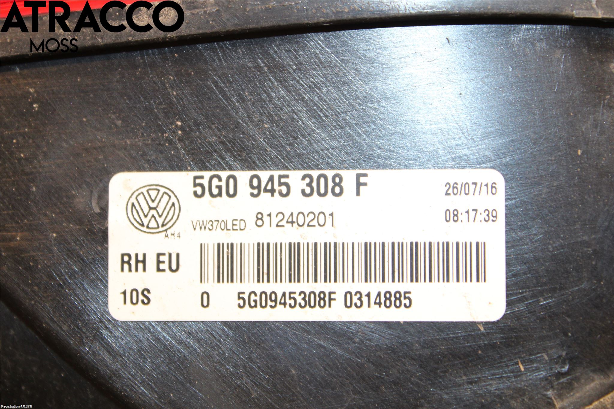 Volkswagen VW GOLF / E-GOLF VII 13-20 Bakljus Lucka Hö