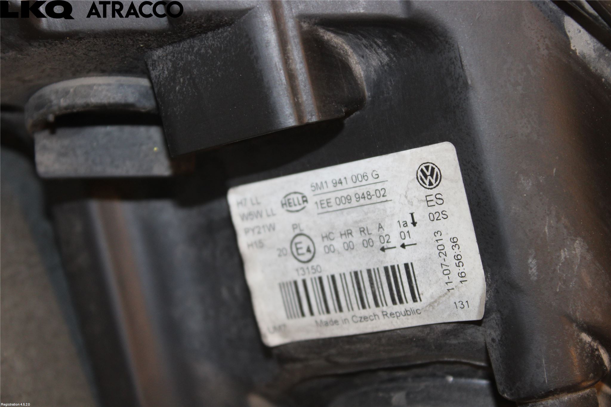 Volkswagen VW GOLF PLUS/CROSS GOLF 04-14 Strålkastare Höger