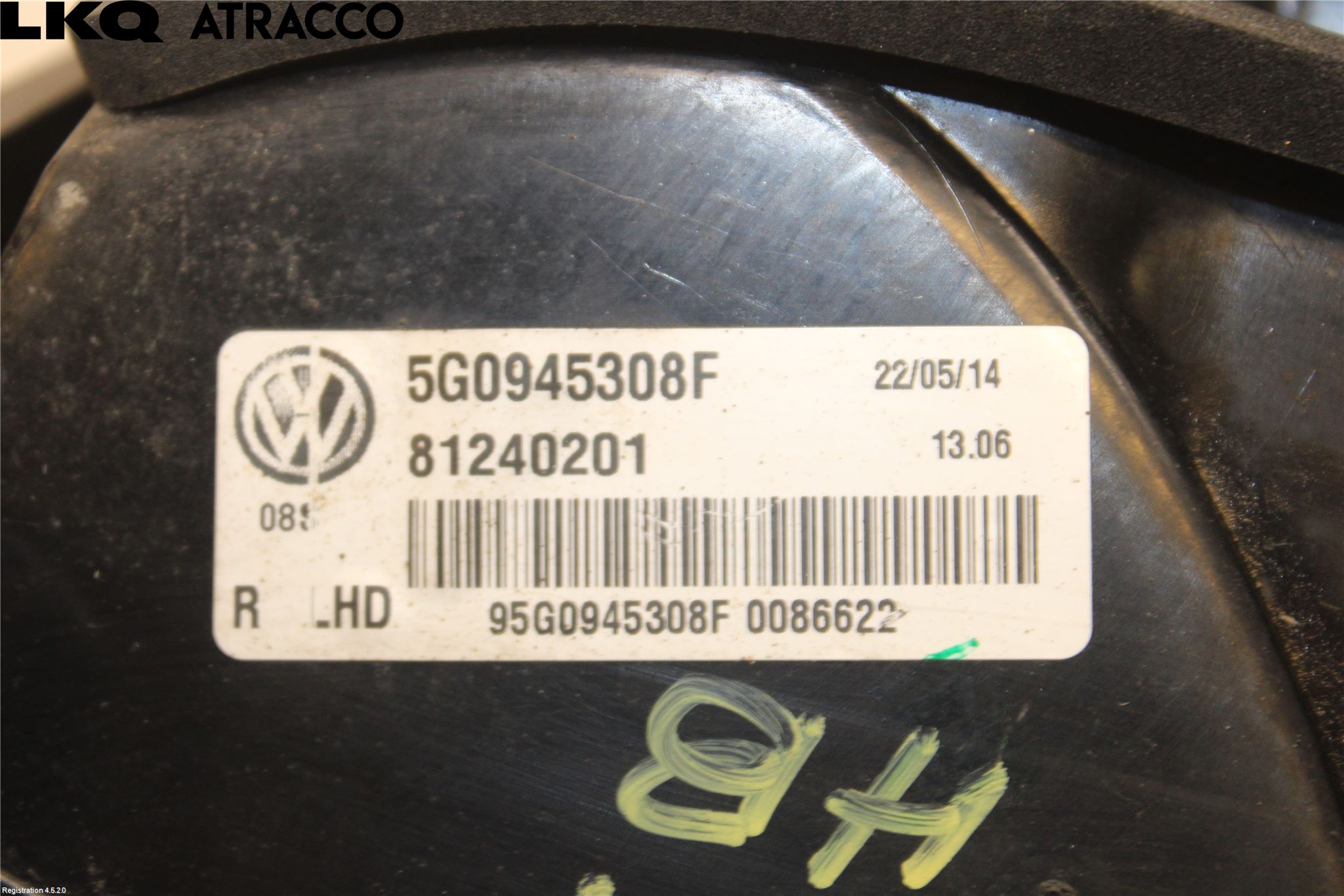 Volkswagen VW GOLF / E-GOLF VII 13-20 Bakljus Lucka Hö
