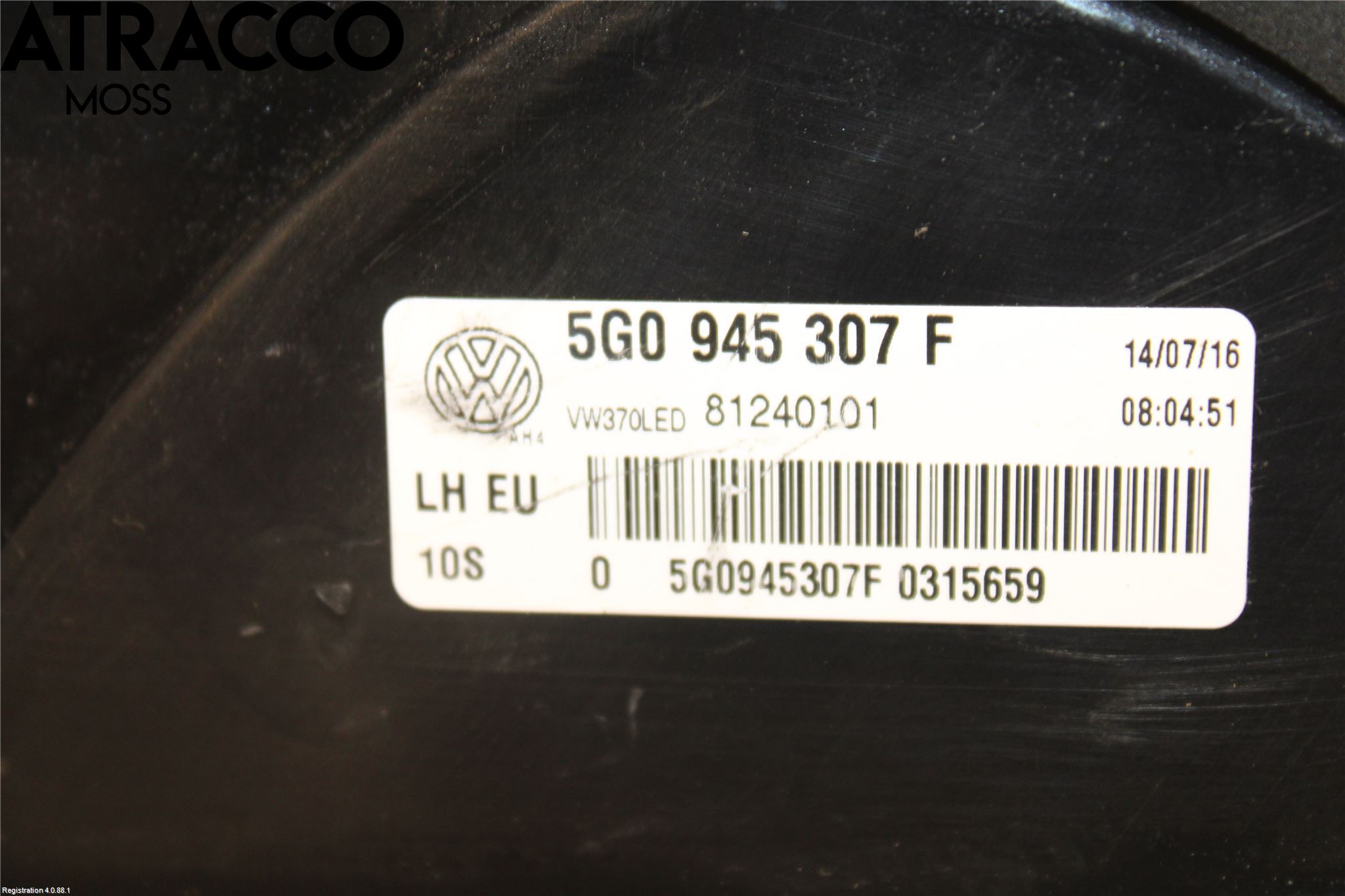 Volkswagen VW GOLF / E-GOLF VII 13-20 Bakljus Lucka Vä