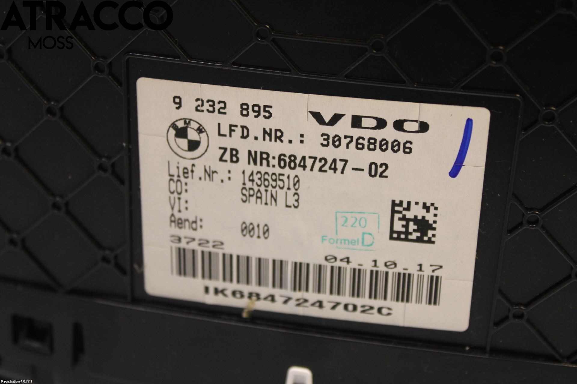 BMW 3 F30/F31/F80 12-19 Instrument Komb