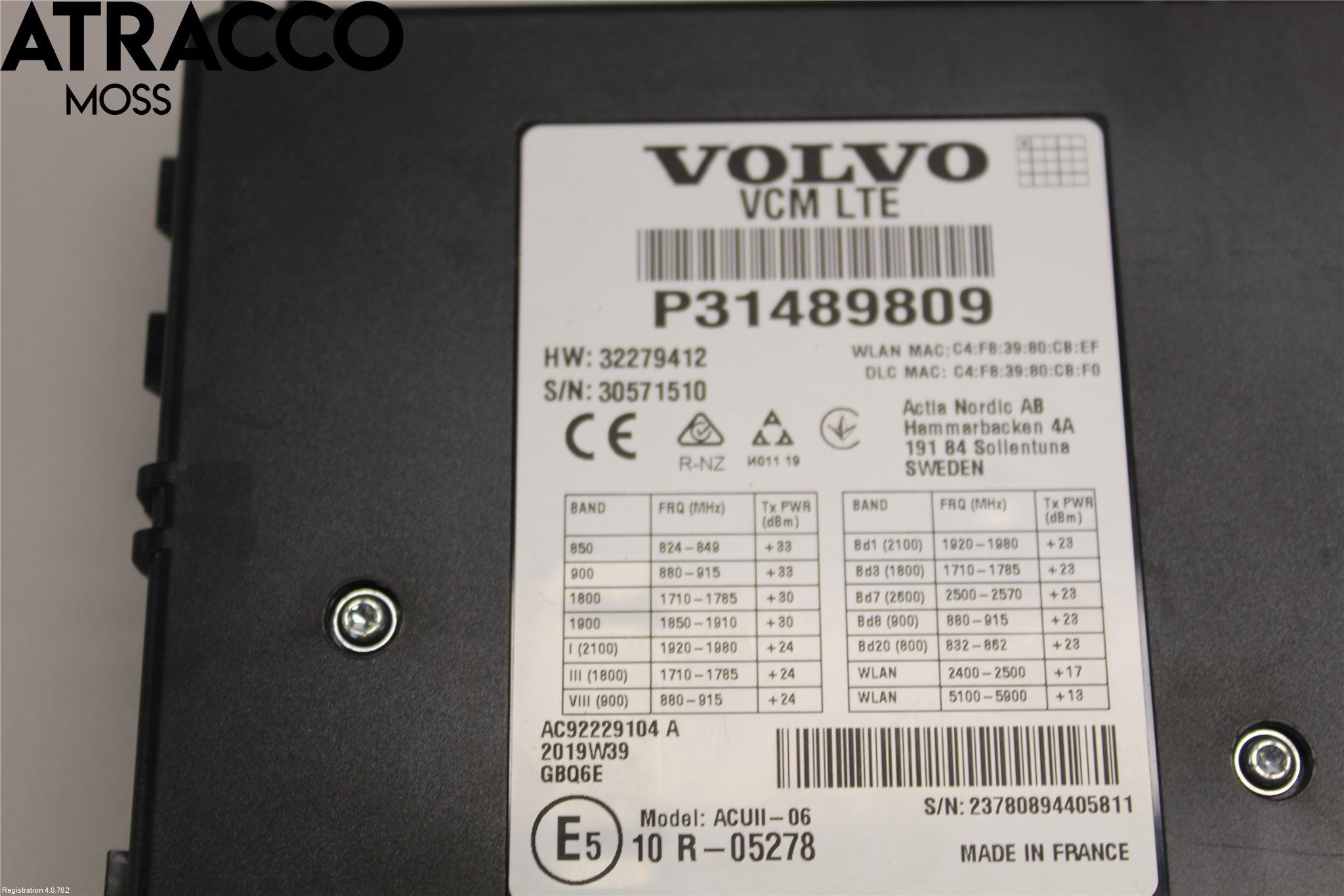 Volvo XC40/RECHARGE 18- Styrenhet Övrigt