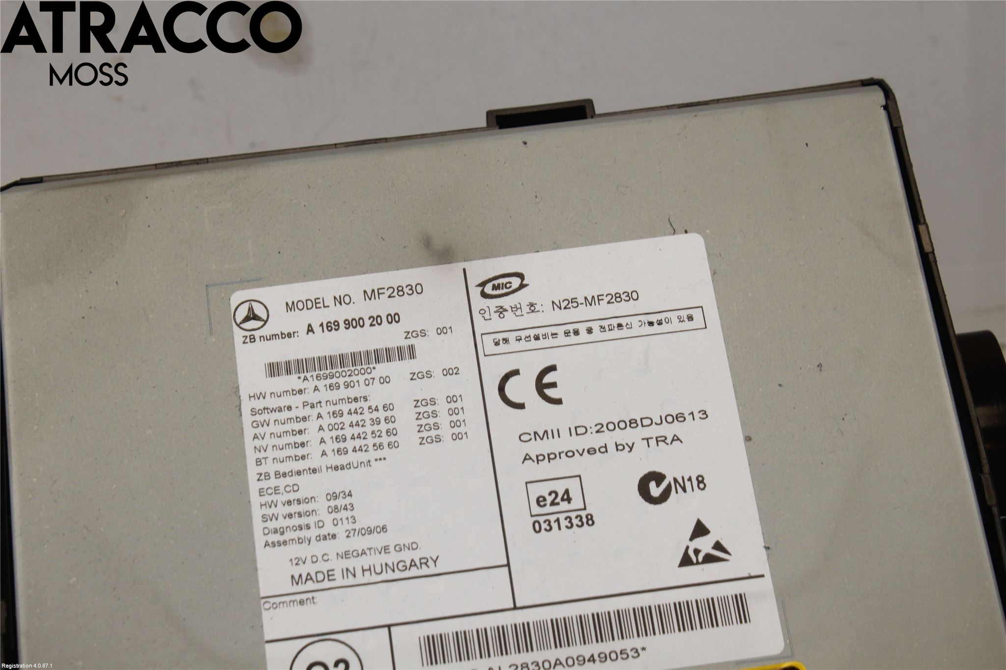 Mercedes-Benz MB A-KLASS (W169) 04-12 Radio