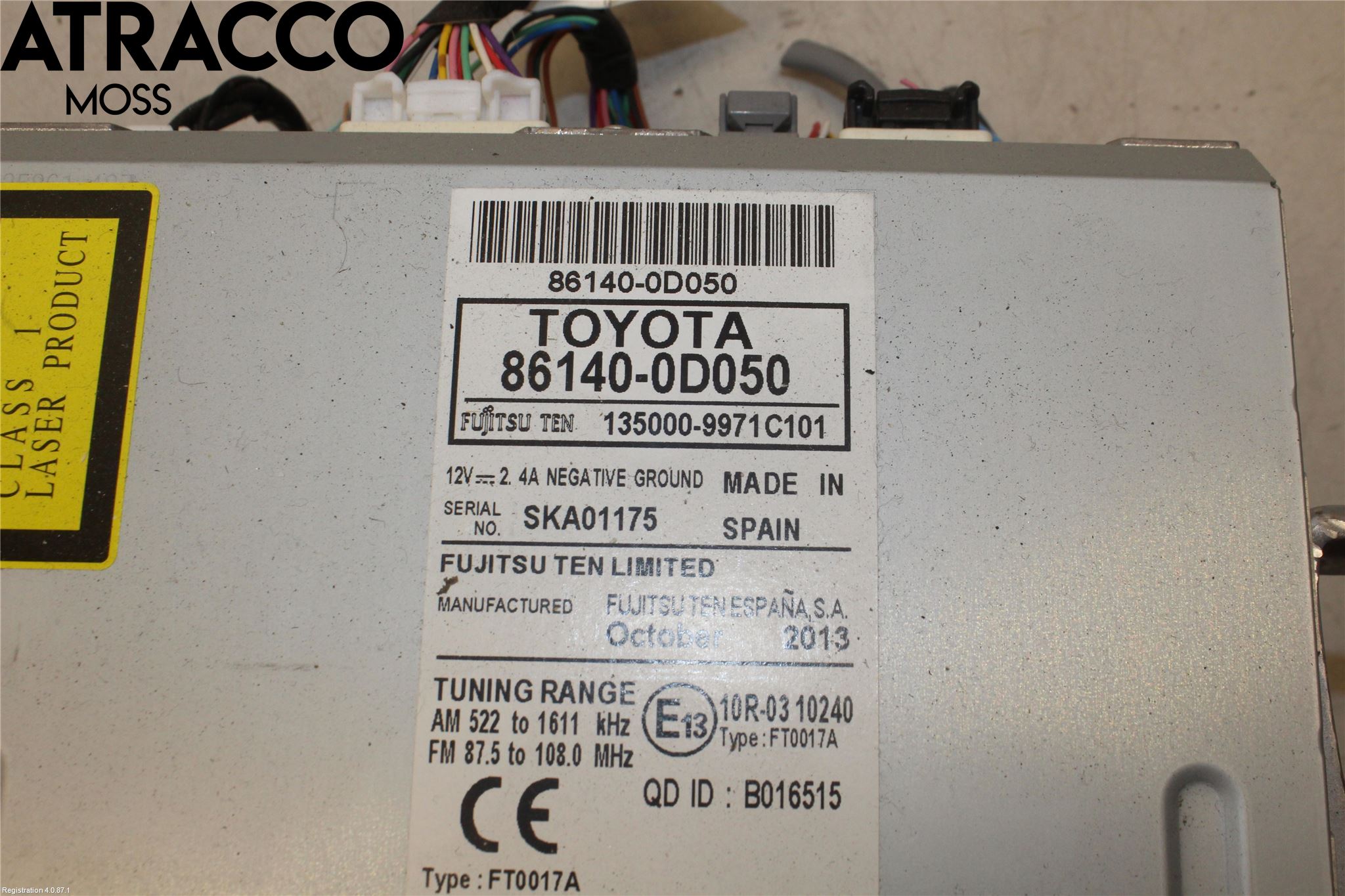 Toyota YARIS XP130 12-14 Cd Radio - Multimediapanel