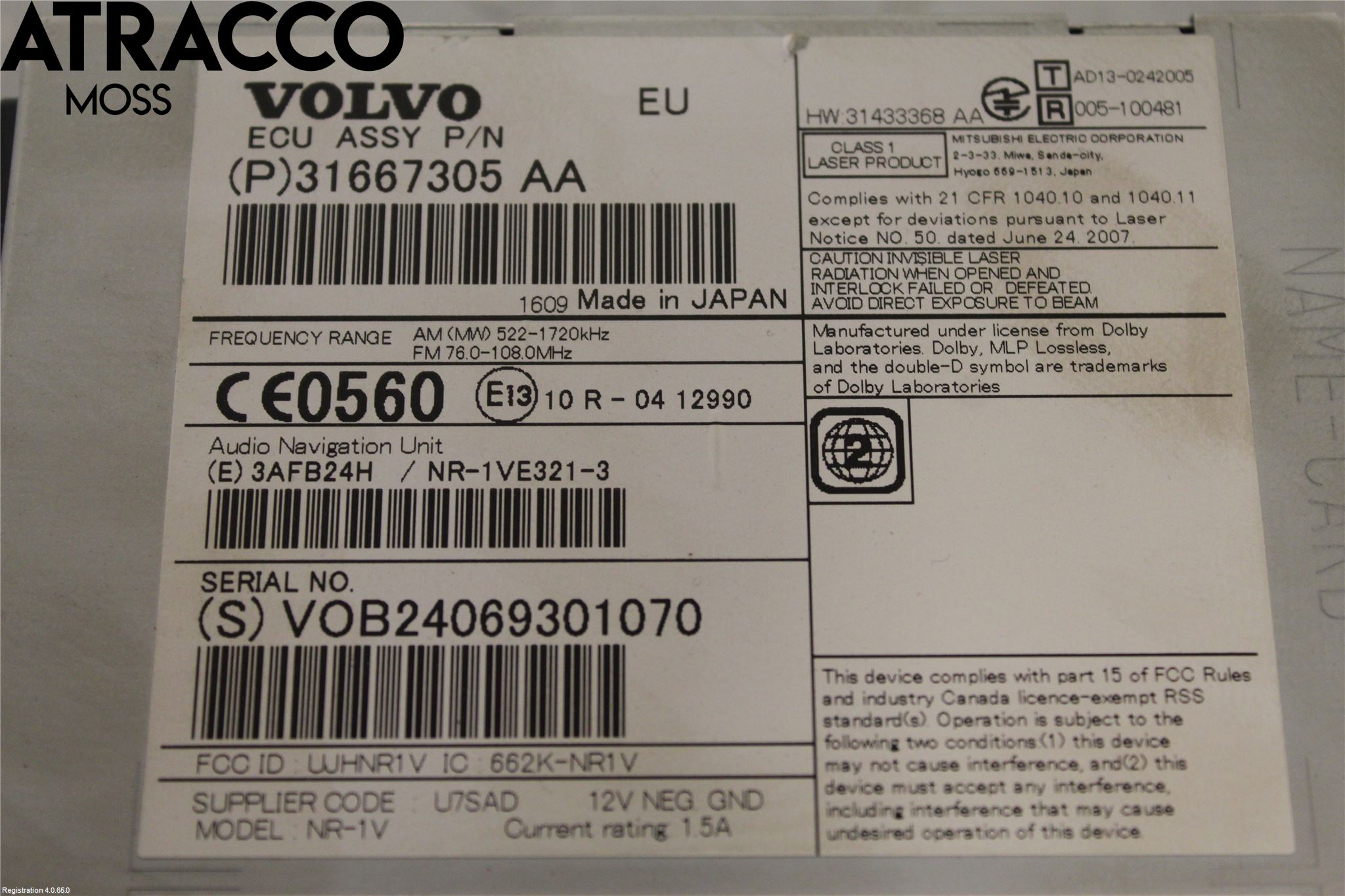 Volvo V60 14-18 Cd Radio - Multimediapanel