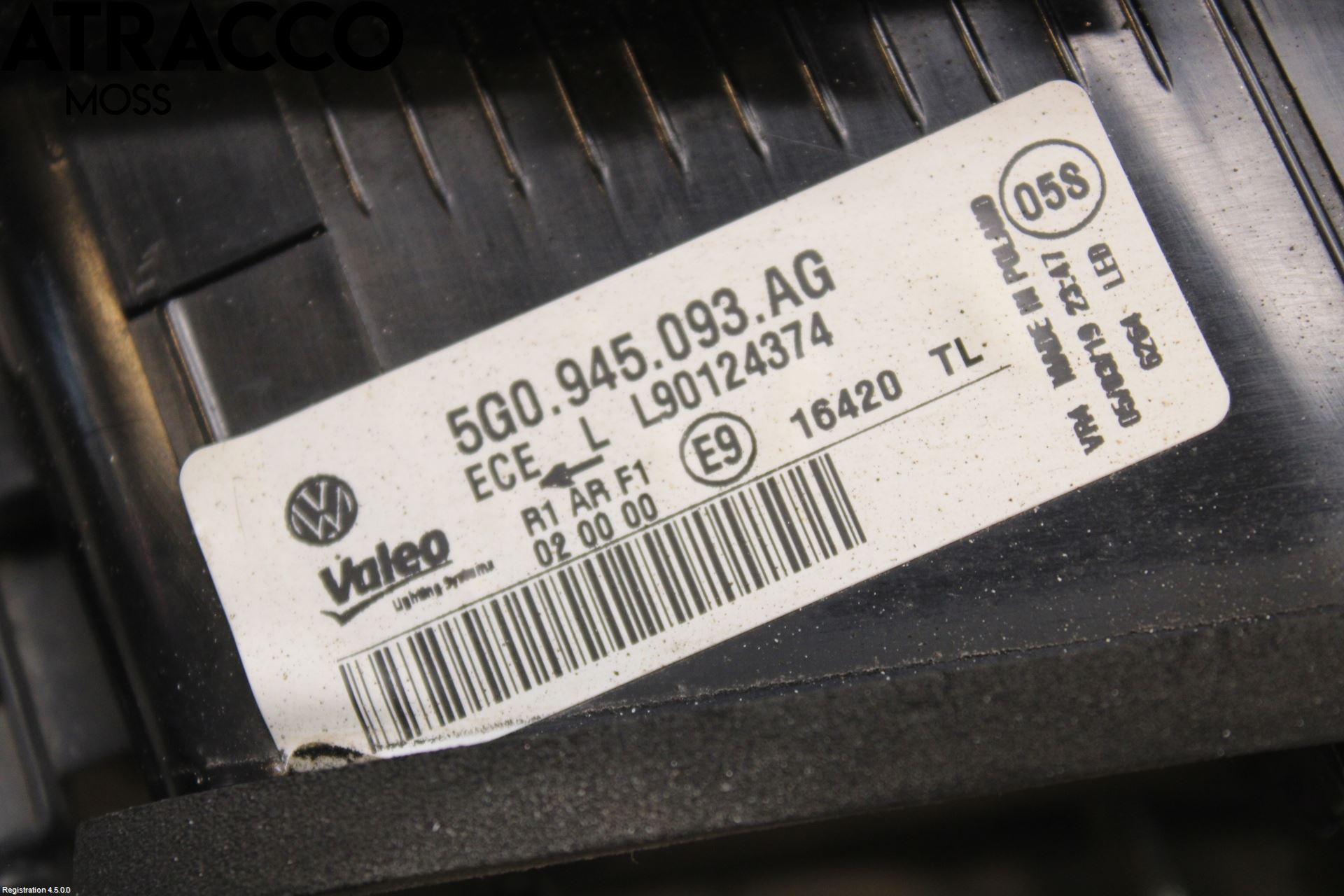 Volkswagen VW GOLF / E-GOLF VII 13-20 Bakljus Lucka Vä