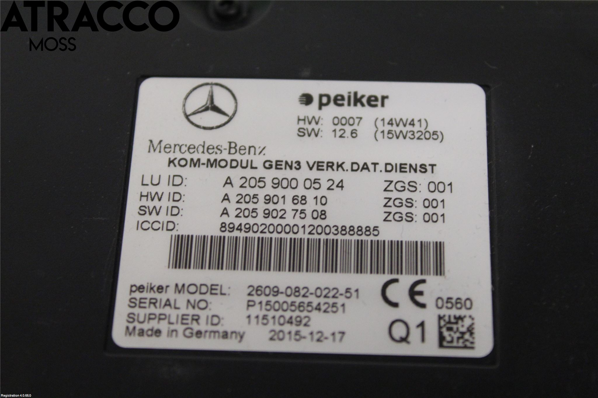Mercedes-Benz MB C-KLASS (W205) 14-21 Styrenhet Övrigt