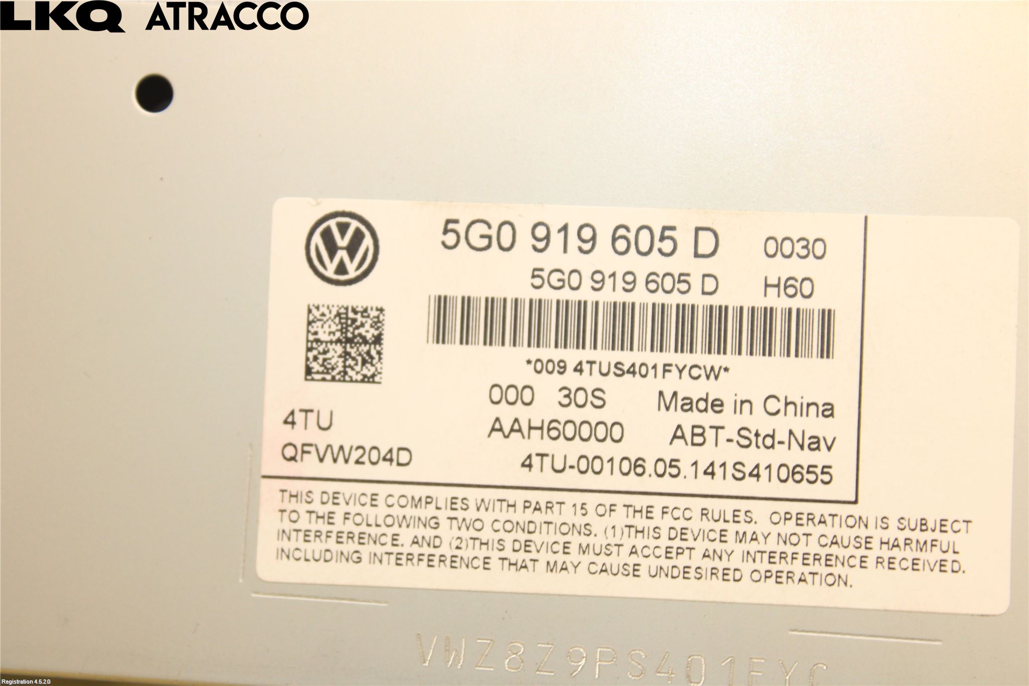 Volkswagen VW GOLF / E-GOLF VII 13-20 Multifunktionsdisplay