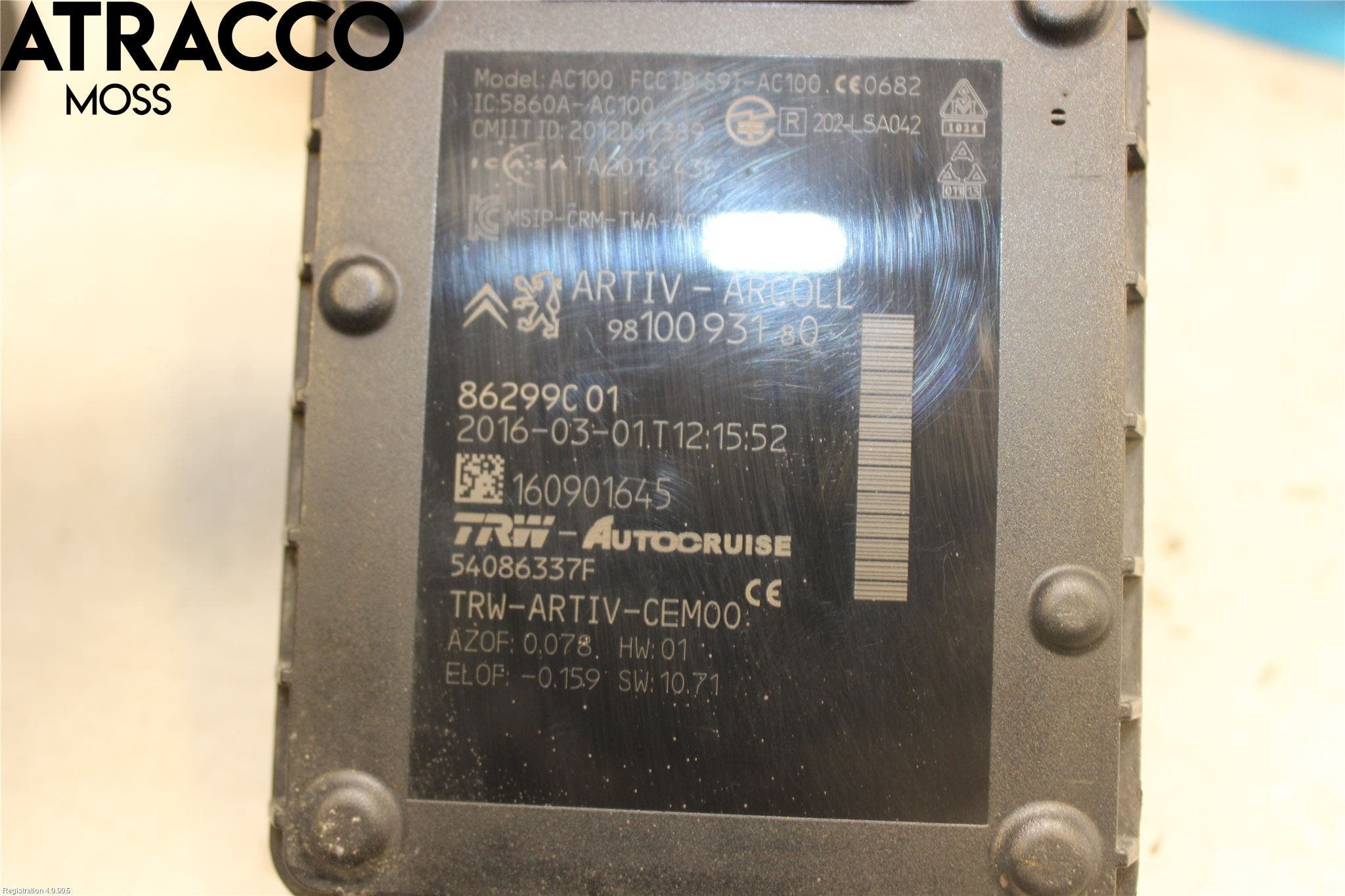 Peugeot 308 14-21 Sensor Aktivt Kollisionsskydd