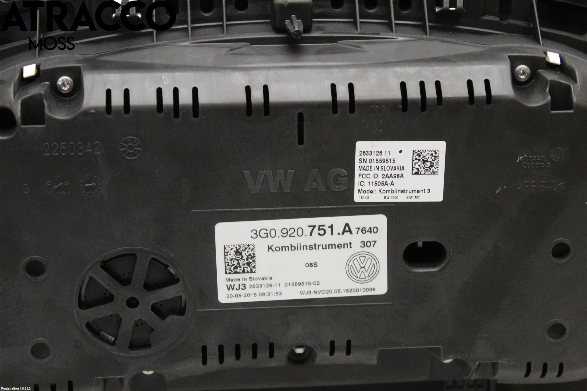 Volkswagen VW PASSAT 15-19 Instrument Komb