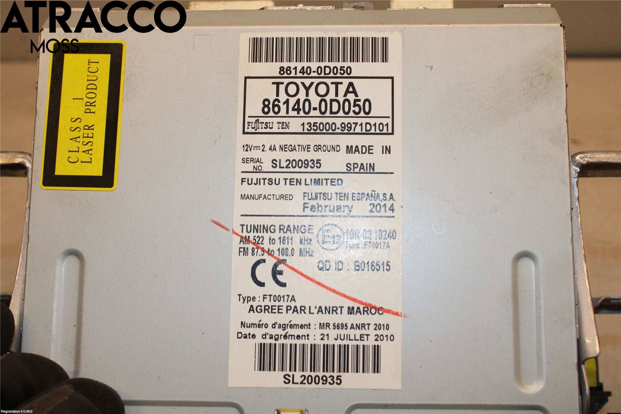 Toyota YARIS XP130 12-14 Cd Radio - Multimediapanel