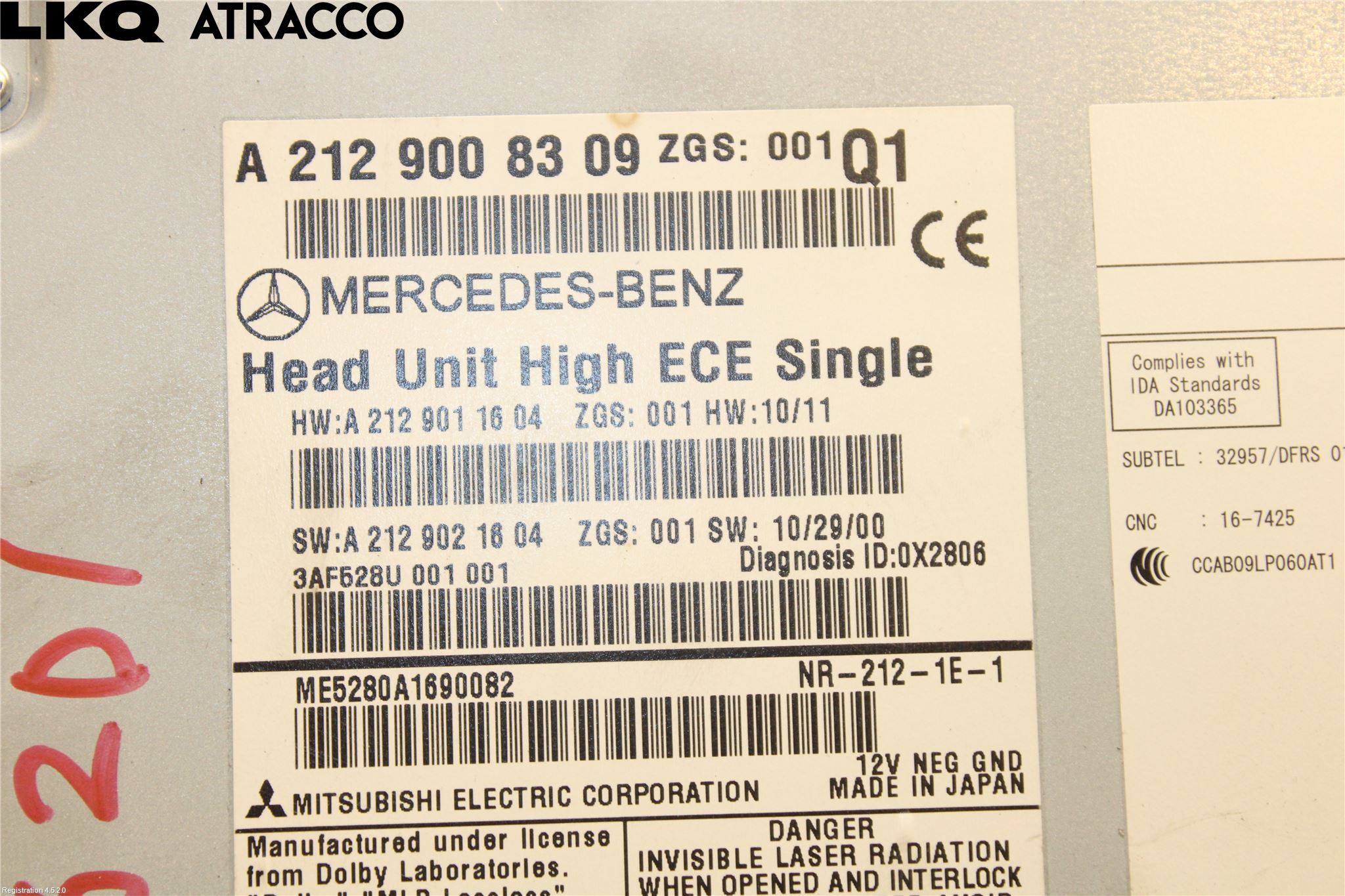 Mercedes-Benz MB E-KLASS (W212) 09-16 Cd Radio - Multimediapanel