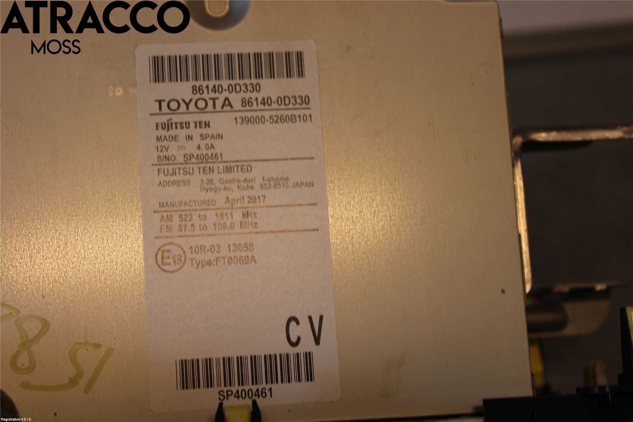 Toyota YARIS XP130 15-20 Radio